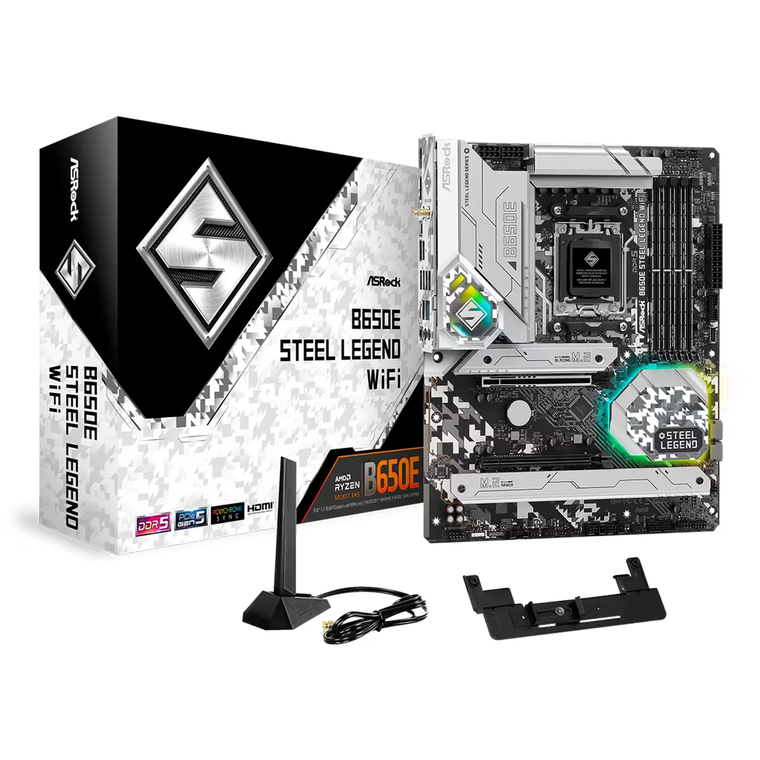 Placa Mãe ASRock B650E Steel Legend WiFi DDR5 Socket AM5 Chipset B650 ATX