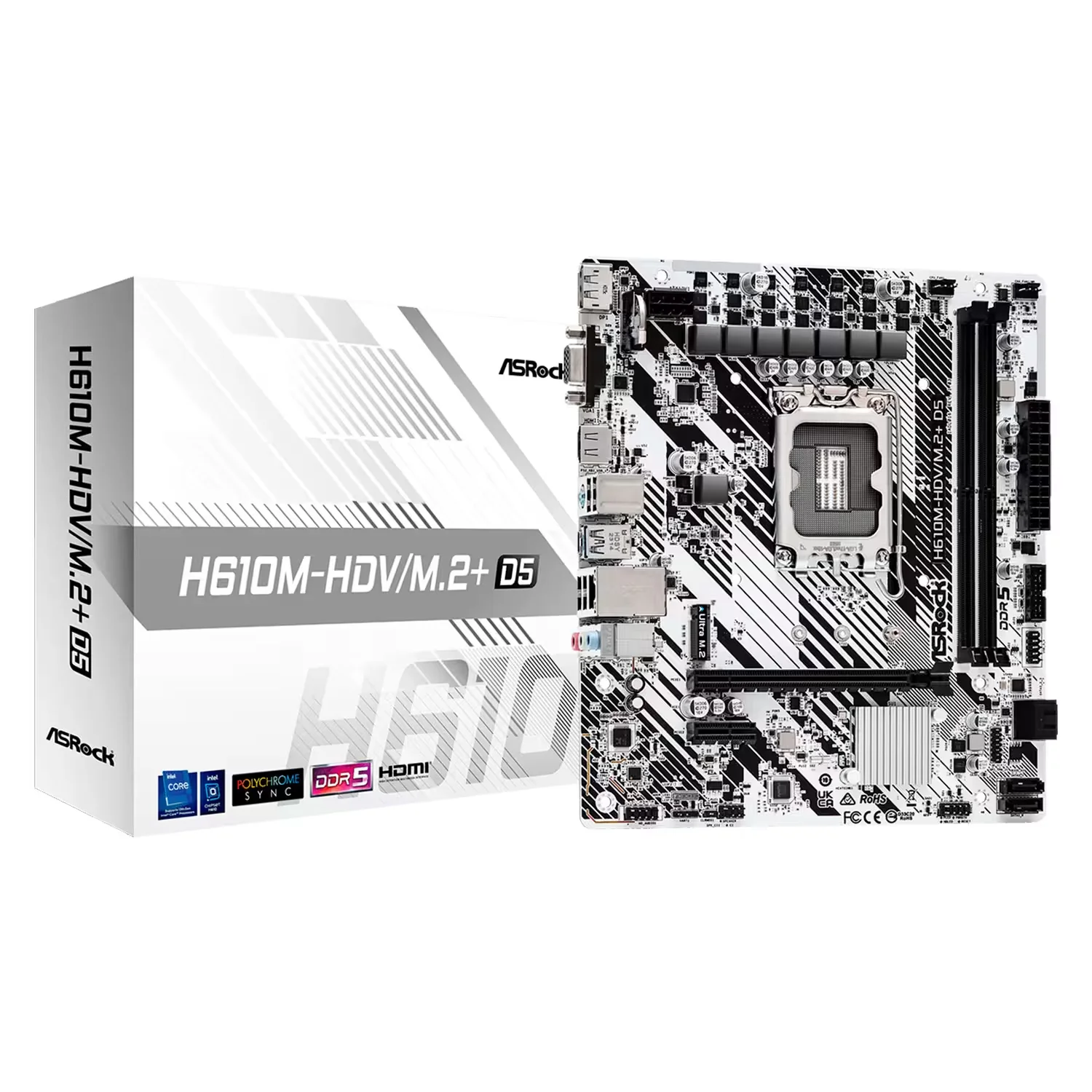 Placa Mãe Asrock H610M-HDV/M.2+D5 DDR5 Socket M.2 Chipset Intel H610 Micro ATX