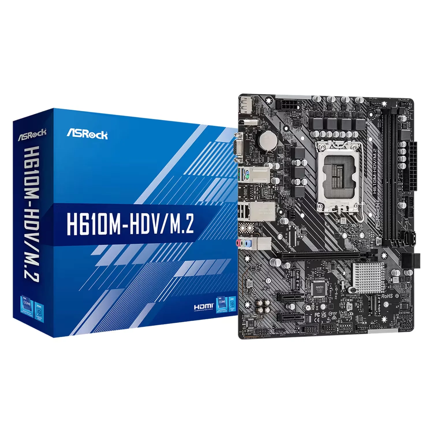 Placa Mãe Asrock H610M-HDV/M.2 DDR4 Socket LGA1700 Chipset Intel H610 Micro ATX