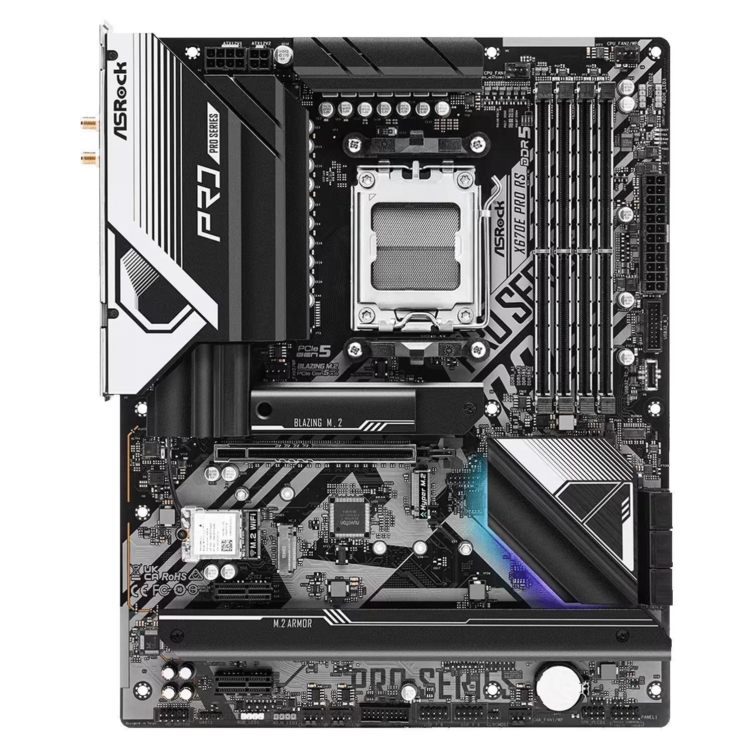 Placa Mãe Asrock X670E Pro RS WiFi DDR5 Socket AMD AM5 Chipset X670 ATX