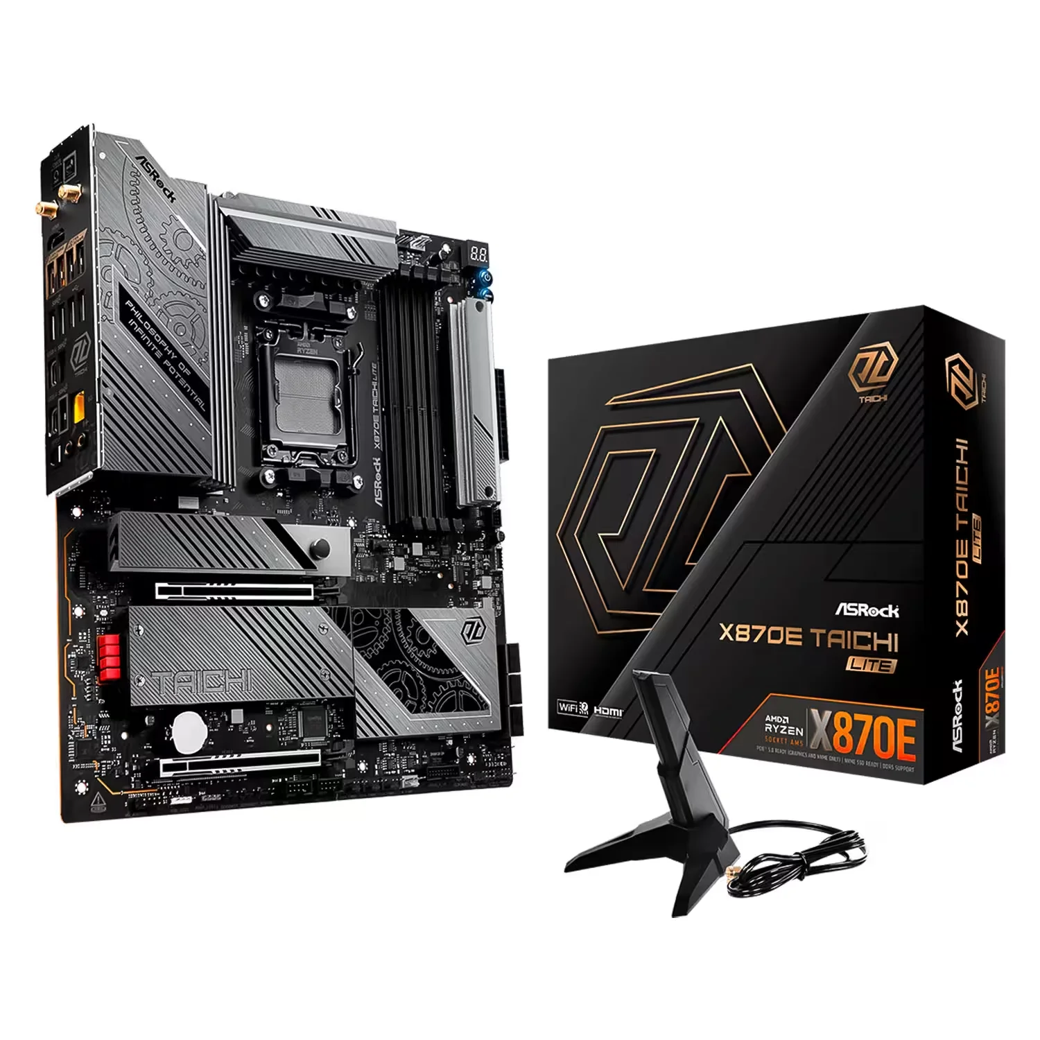 Placa Mãe ASRock X870E Taichi Lite DDR5 Socket AM5 Chipset X870 e-ATX