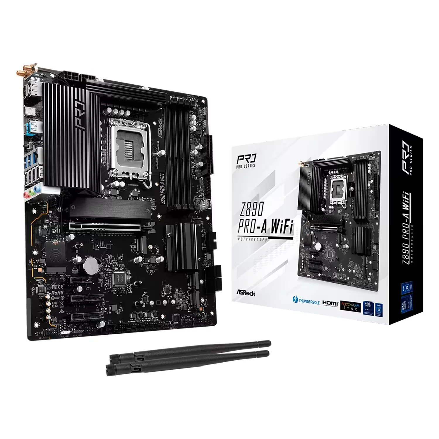 Placa Mãe ASRock Z890 Pro-A WiFi 4XDDR5 OC Socket LGA 1851 Chipset Intel Z890 ATX