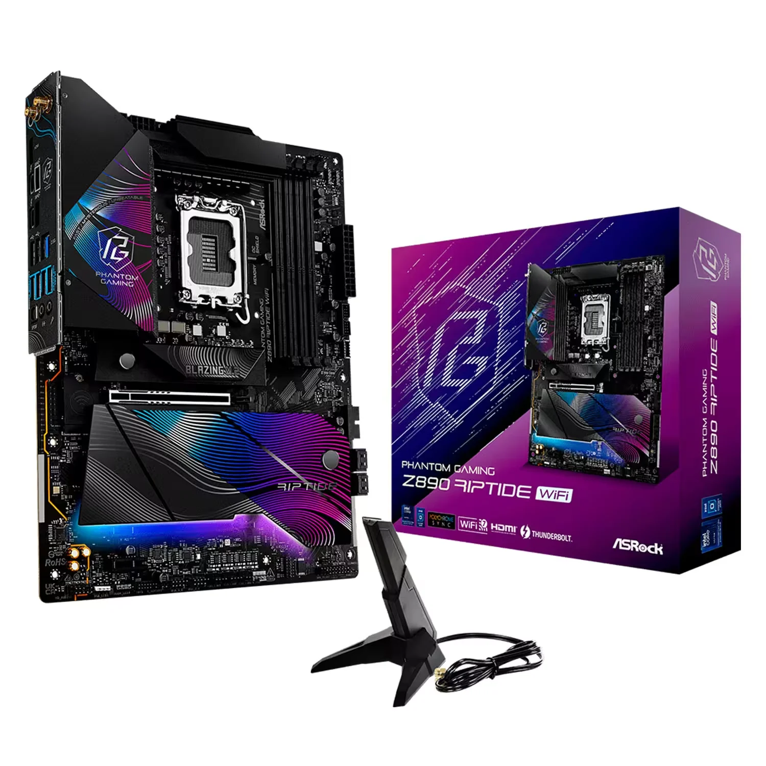 Placa Mãe ASRock Z890 Riptide WiFi 4XDDR5 Socket LGA 1851 Chipset Intel Z890 ATX