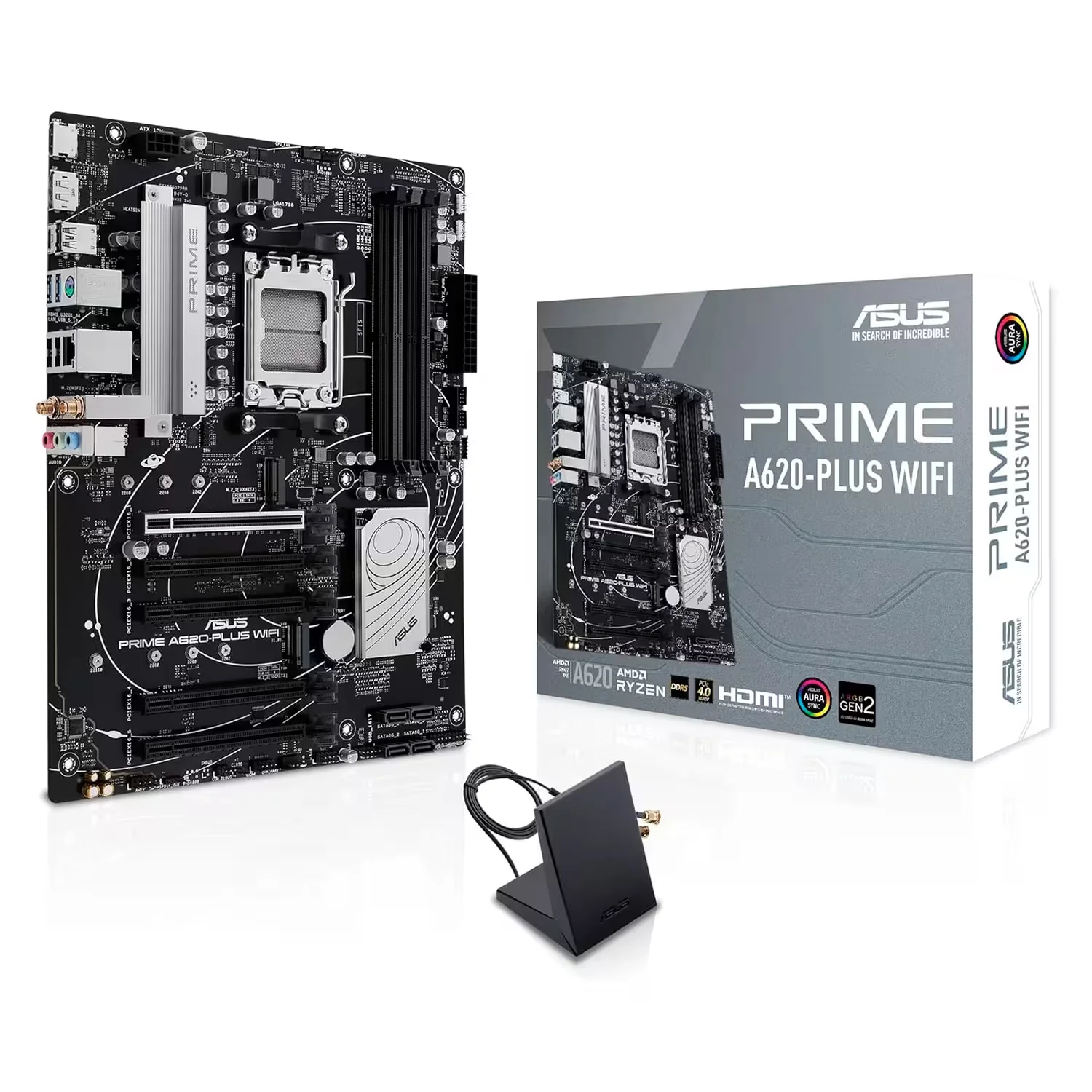 Placa Mãe Asus Prime A620-Plus WiFi Socket AM5 Chipset AMD A620 DDR5 ATX