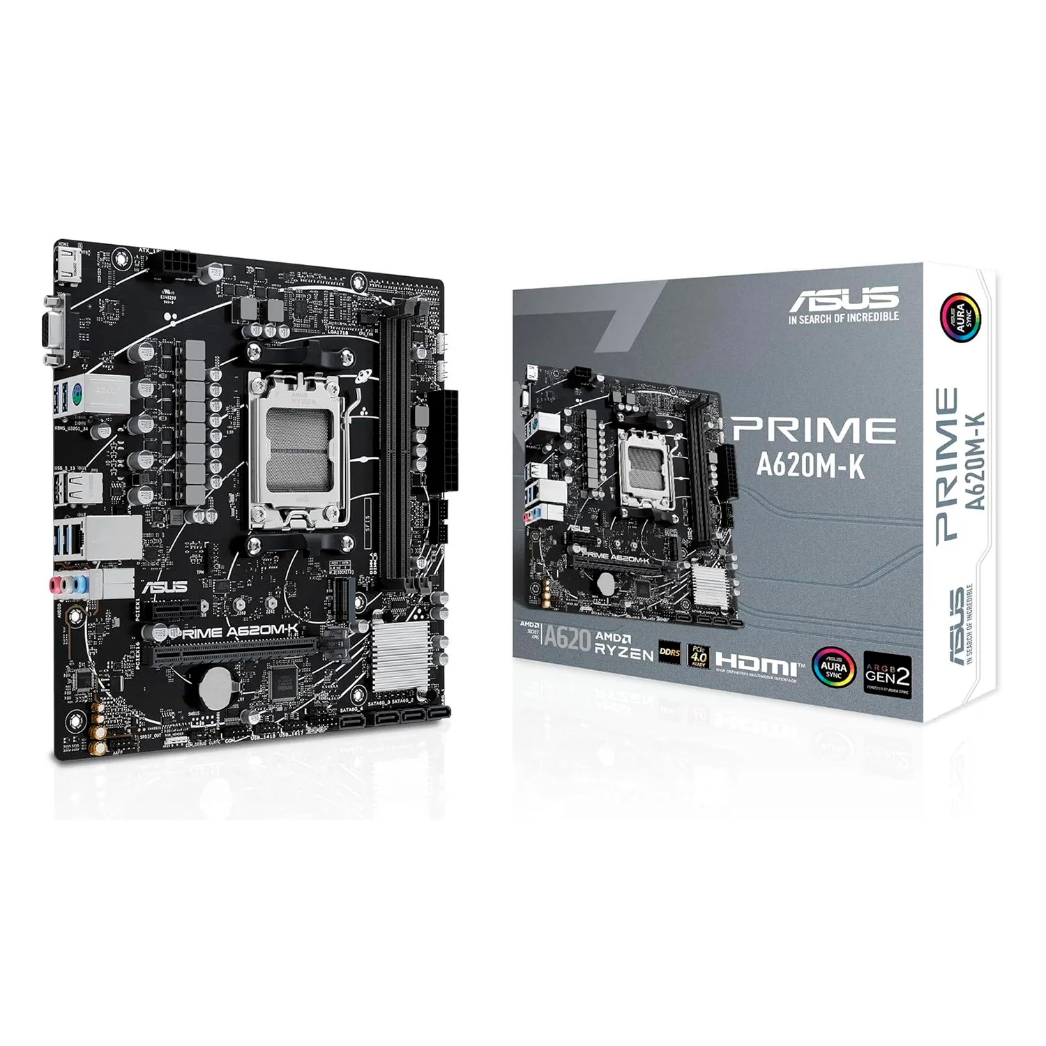 Placa Mãe Asus Prime A620M-K Socket AM5 Chipset AMD A620 DDR5 Micro ATX