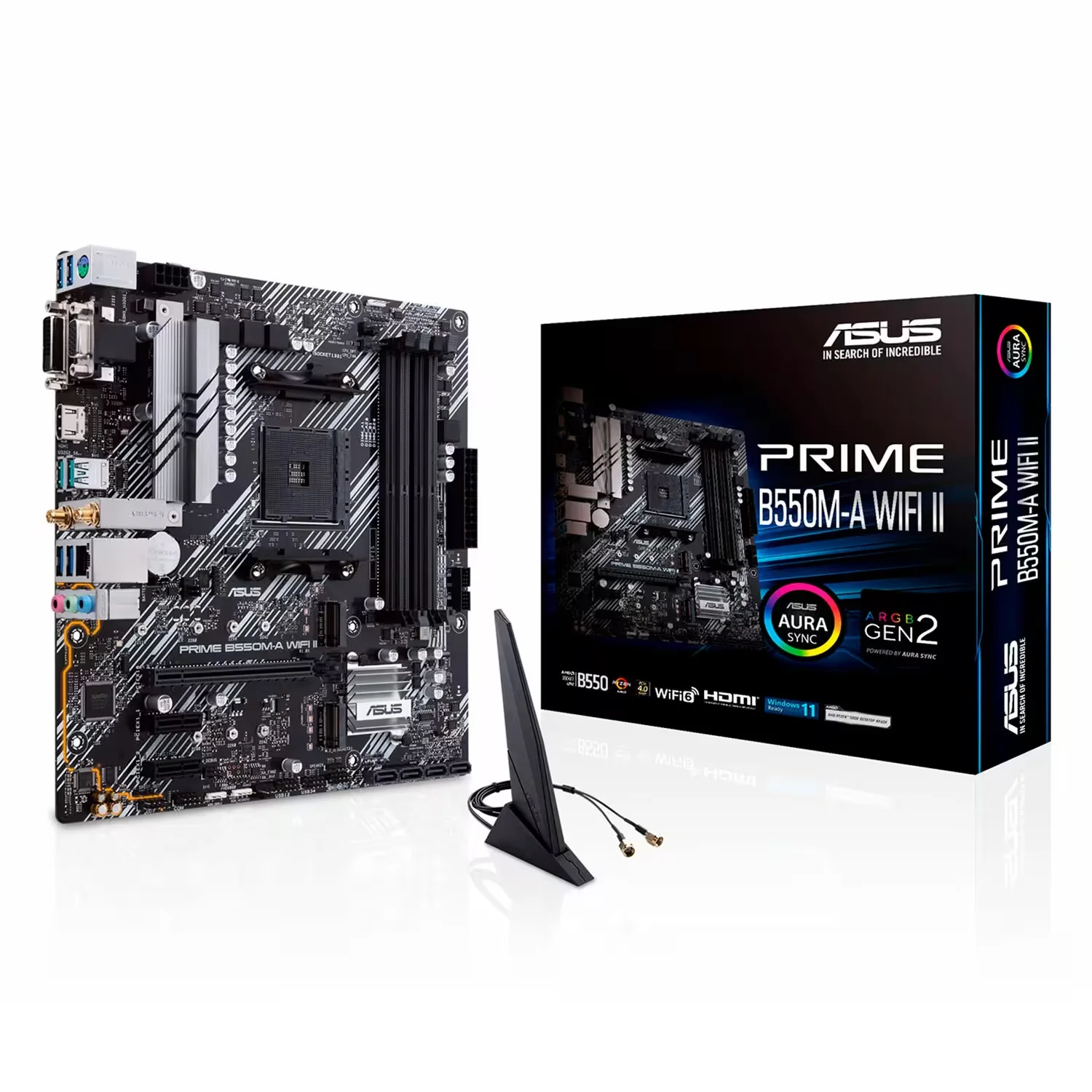 Placa Mãe Asus Prime B550M-A WiFi II DDR4 Socket AM4 Chipset AMD B550 Micro ATX