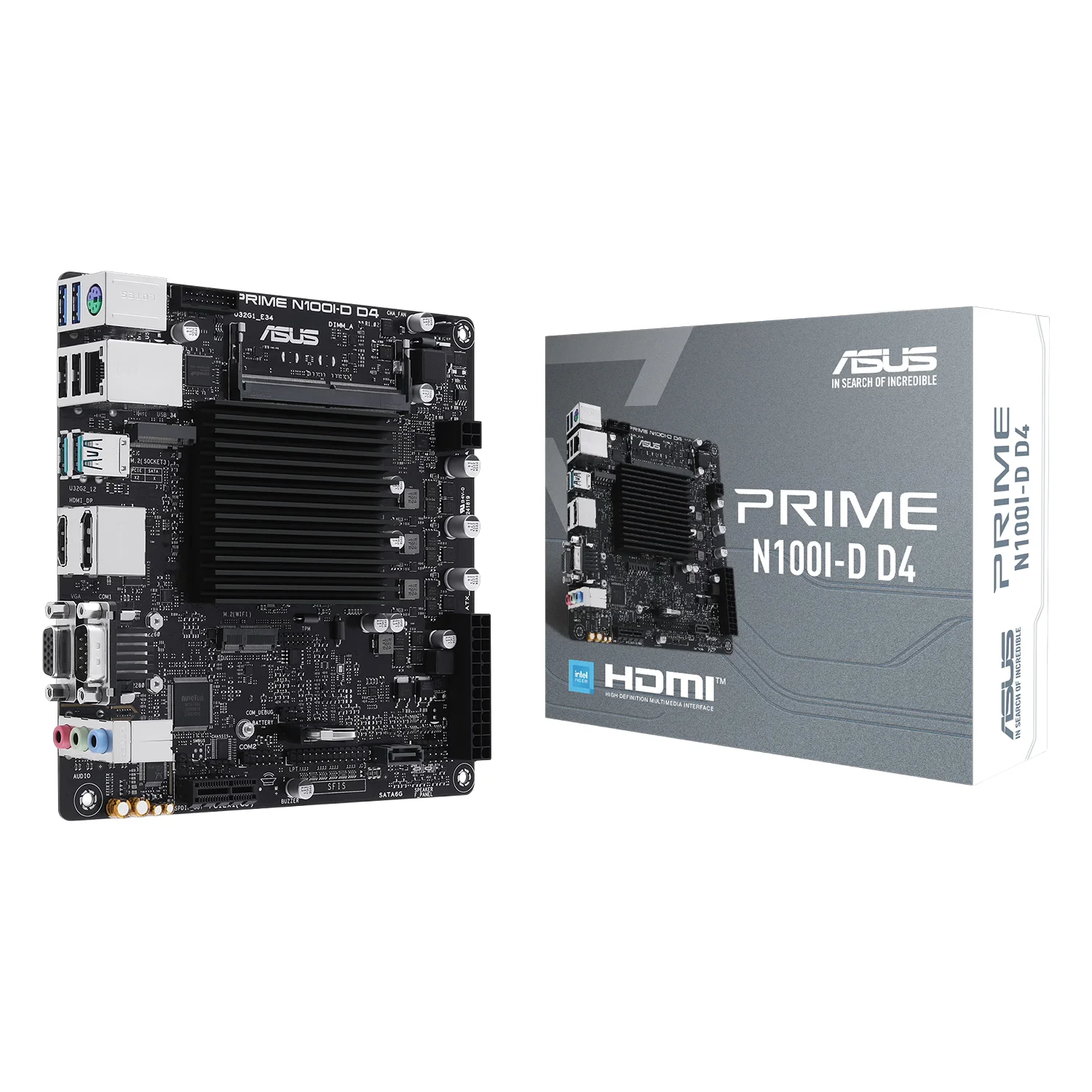 Placa Mãe Asus Prime N100I-D D4 DDR4 Mini ITX com Intel N100 quad-core