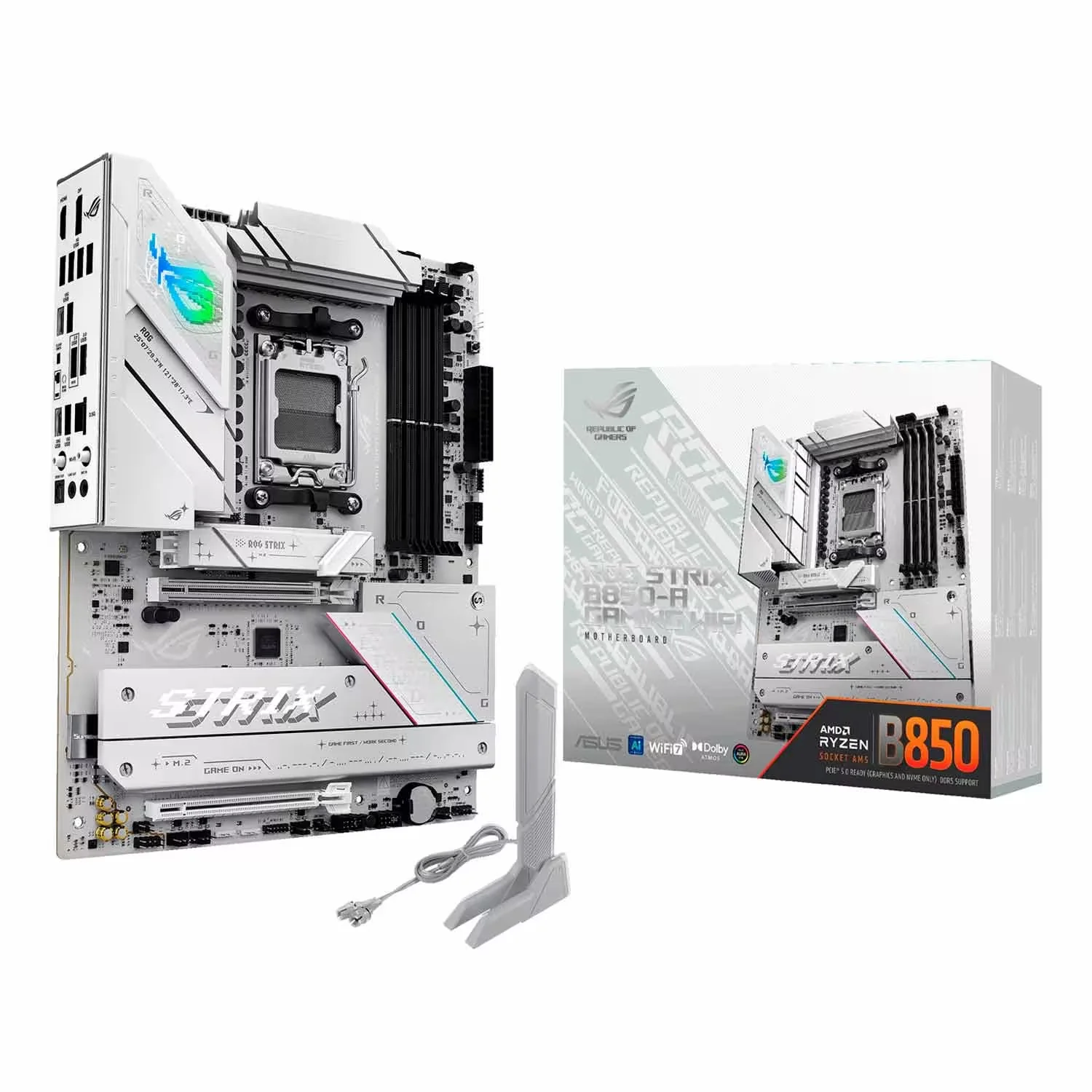 Placa Mãe Asus Rog Strix B850-A Gaming WiFi 4XDDR5 Socket AM5 Chipset AMD B850 ATX