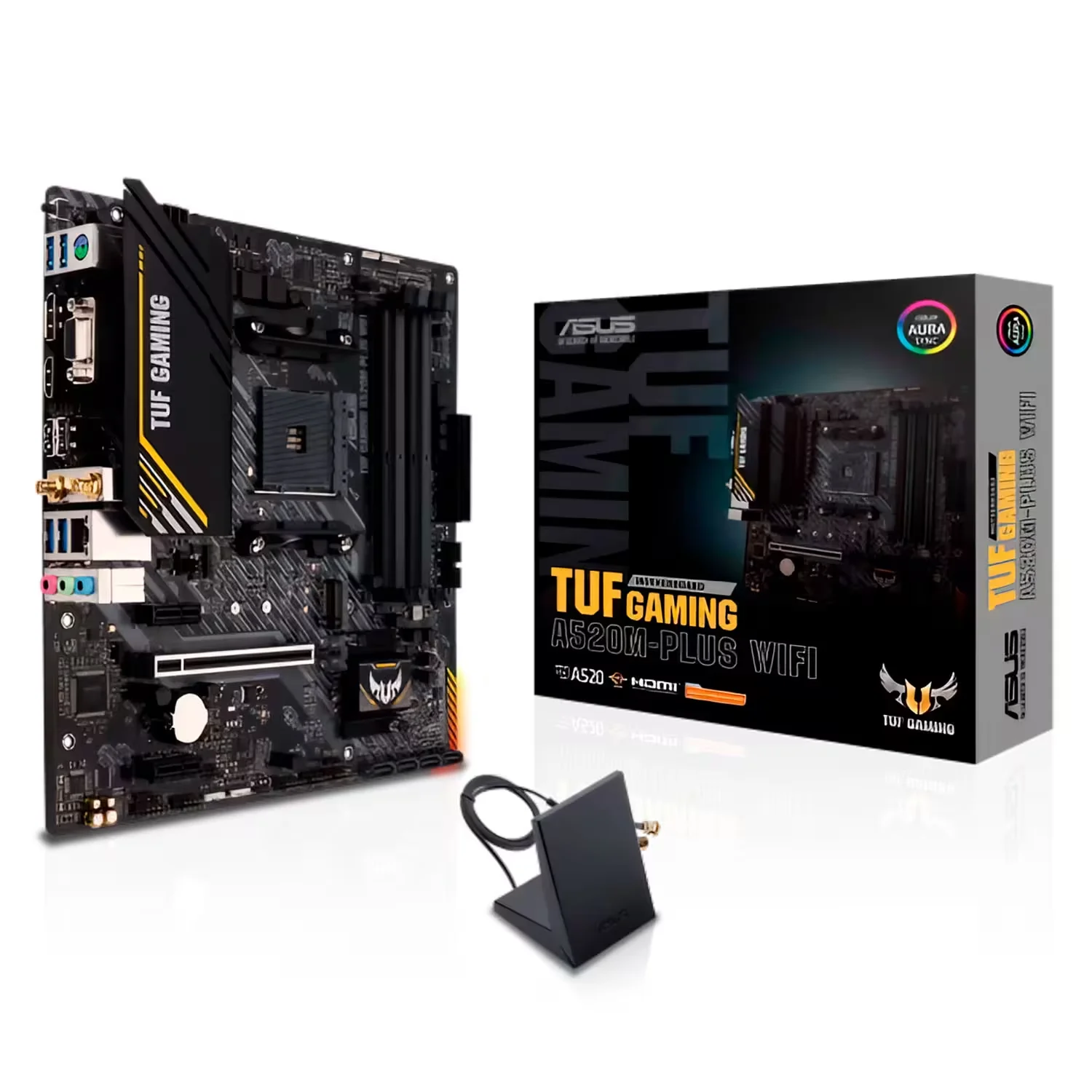 Placa Mãe Asus Tuf Gaming A520M Plus WiFi Socket AM4 Chipset AMD A520 DDR4 Micro ATX