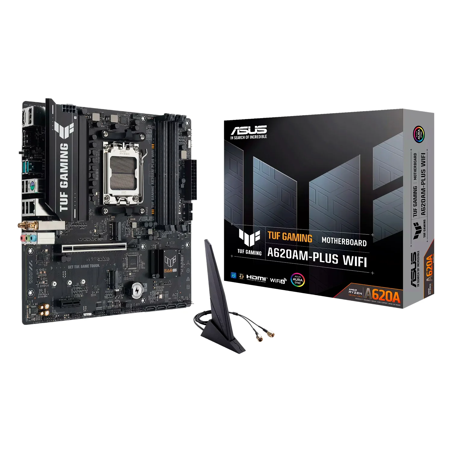Placa Mãe Asus Tuf Gaming A620AM-Plus WiFi DDR5 Socket AMD AM5 Chipset A620 Micro ATX