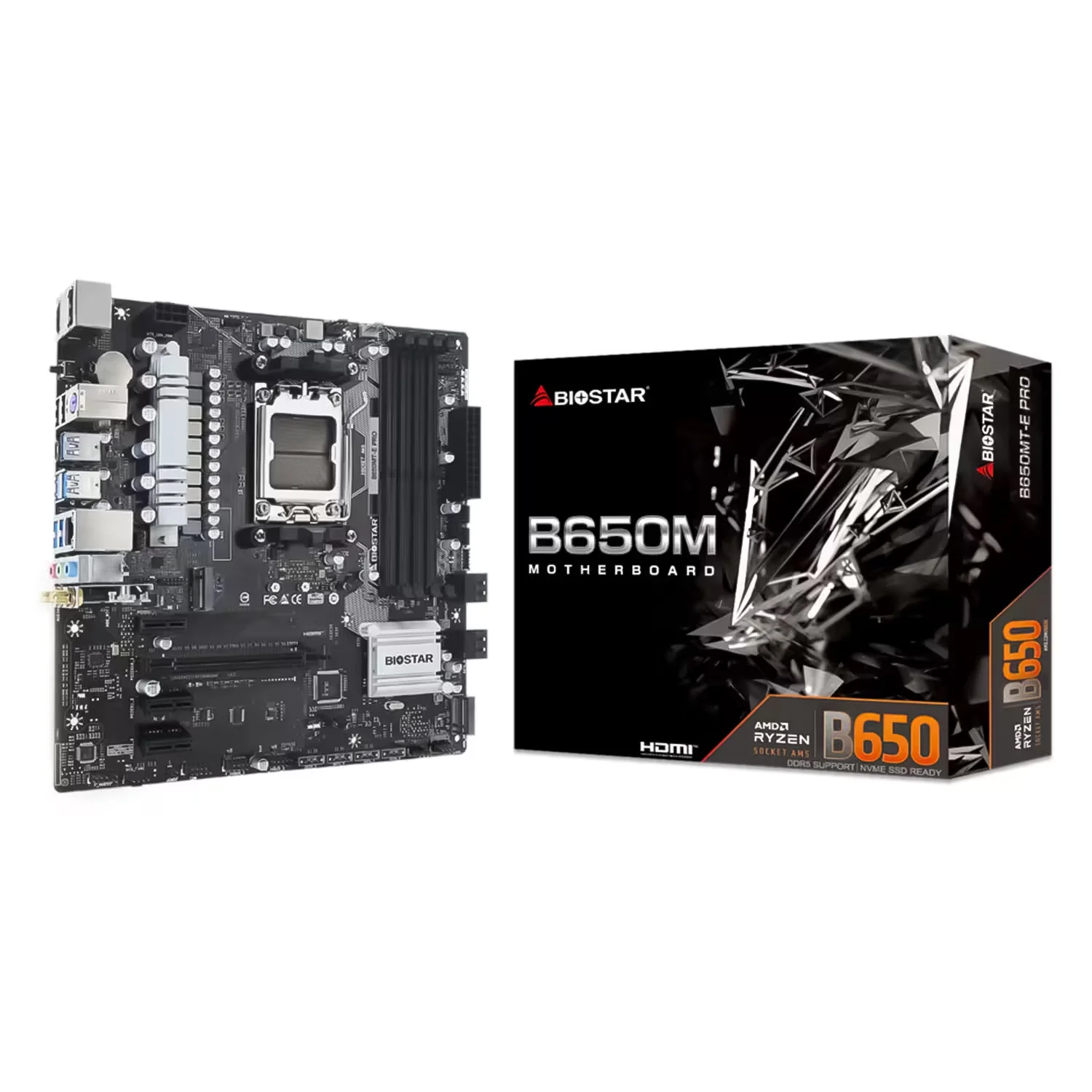 Placa Mãe Biostar B650MT-E Pro Socket AM5 Chipset AMD B650 DDR5 Micro ATX