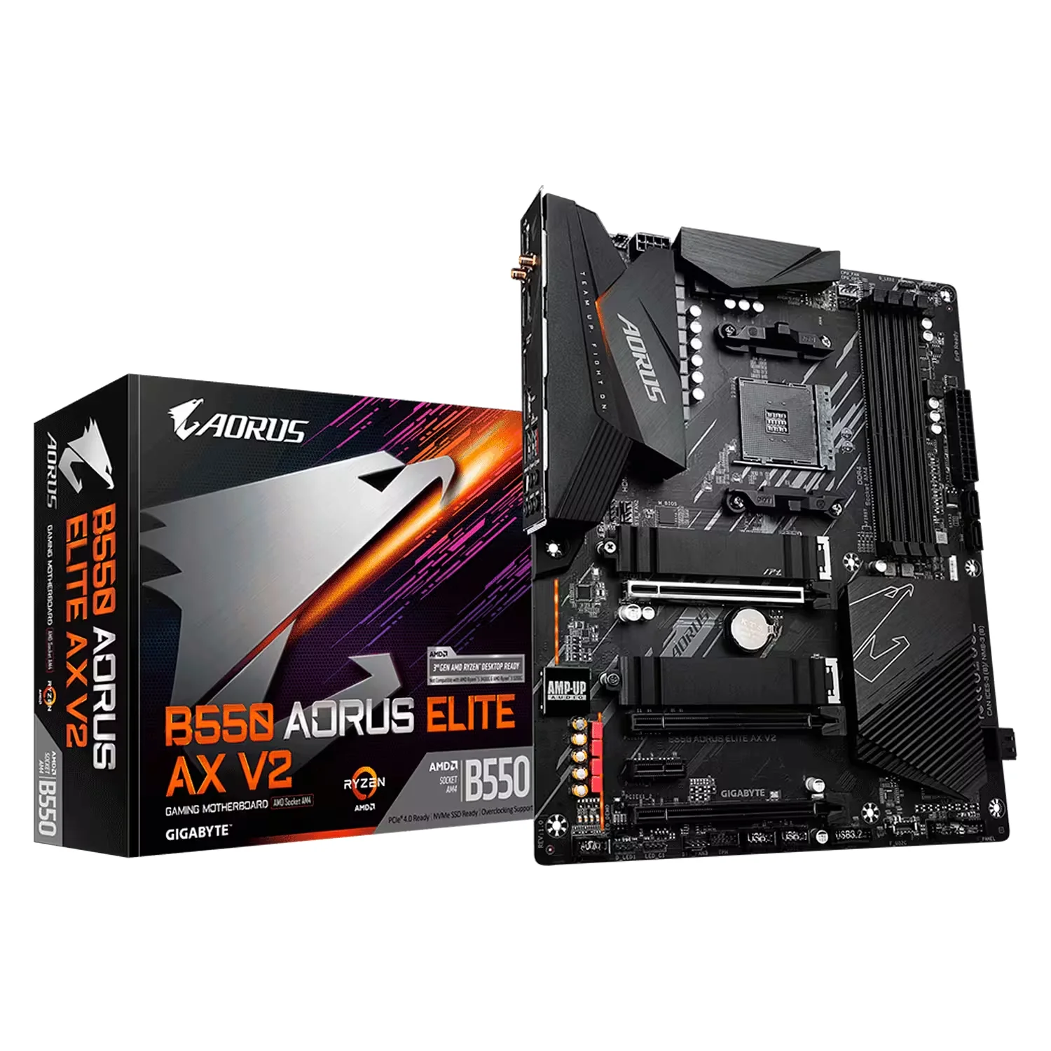 Placa Mãe Gigabyte B550 Aorus Elite AX V2 DDR4 Socket AM4 Chipset B550 ATX