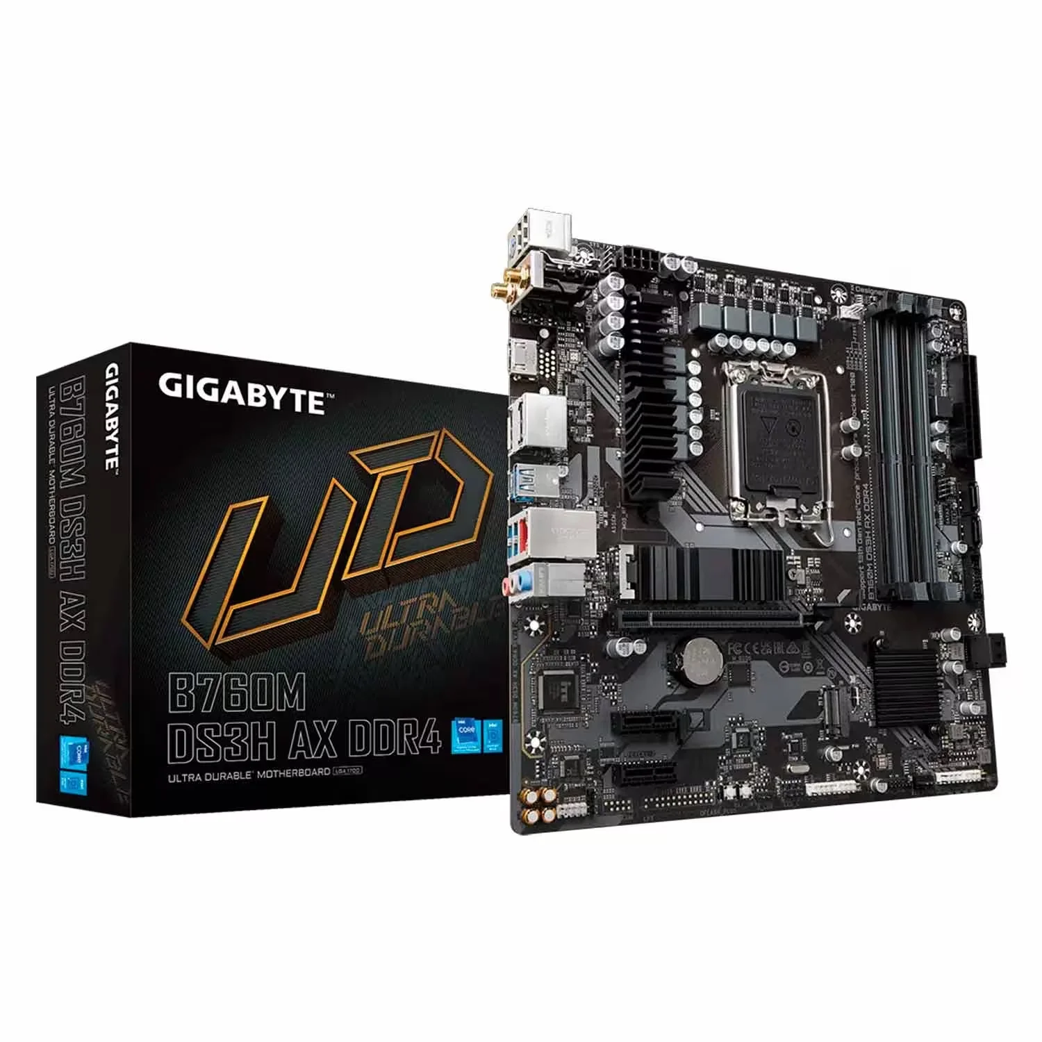 Placa Mãe Gigabyte B760M DS3H AX WiFi DDR4 Socket LGA 1700 Chipset Intel B760 Micro ATX