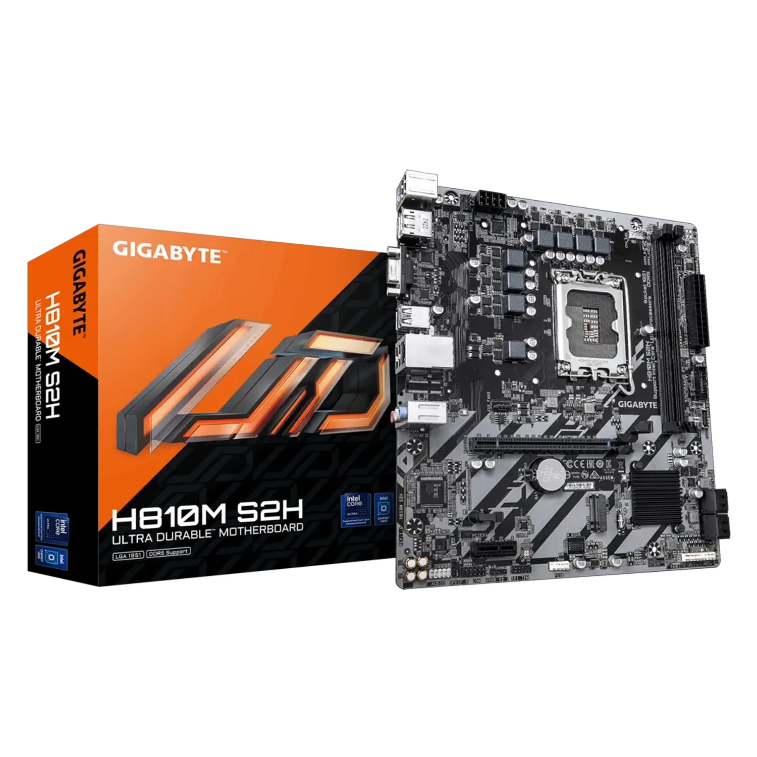 Placa Mãe Gigabyte H810M S2H 2XDDR5 Socket LGA 1851 Chipset Intel H810 Micro ATX