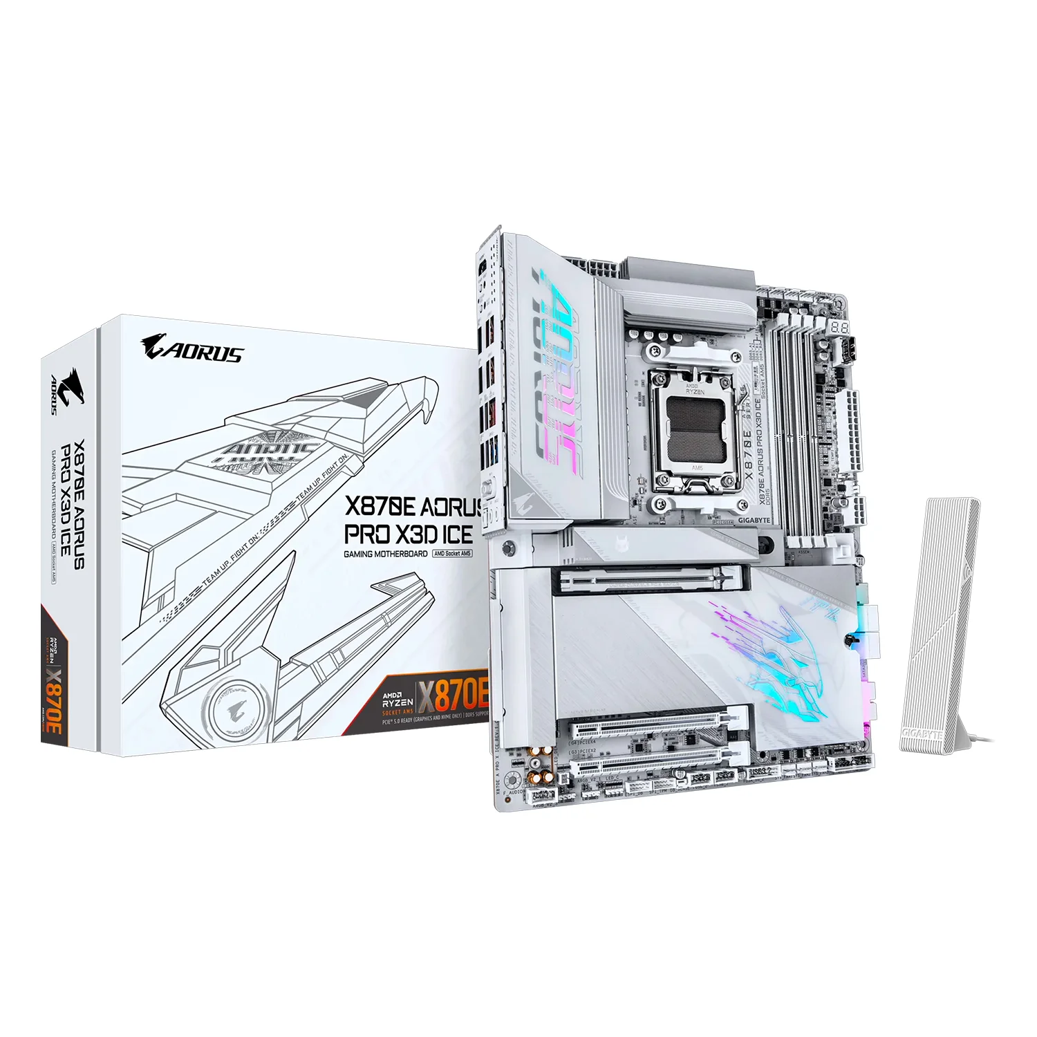 Placa Mãe Gigabyte X870E Aorus PRO X3D ICE DDR5 Socket AM5 Chipset AMD X870E ATX