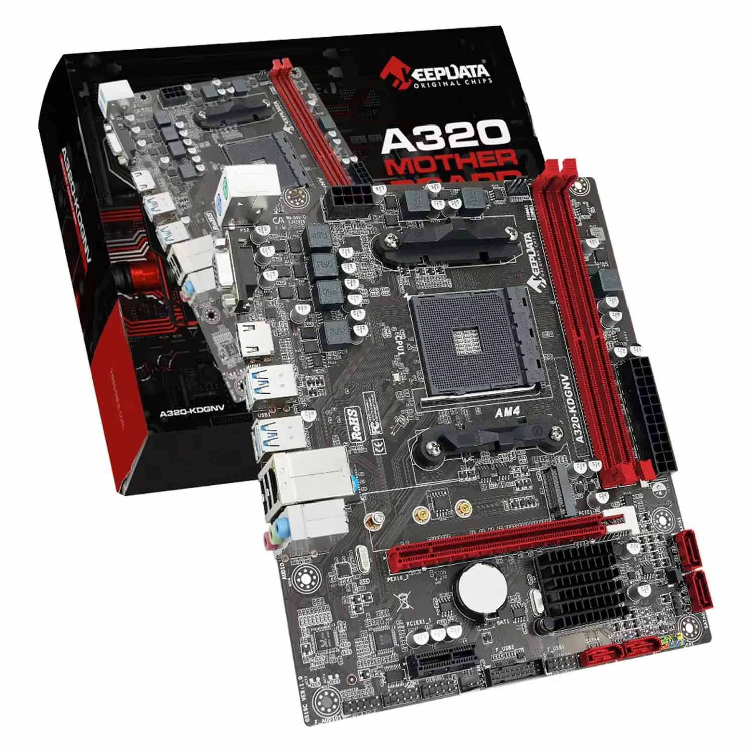 Placa Mãe Keepdata A320-KDGNV DDR4 Socket AM4 Chipset AMD A320 Micro ATX
