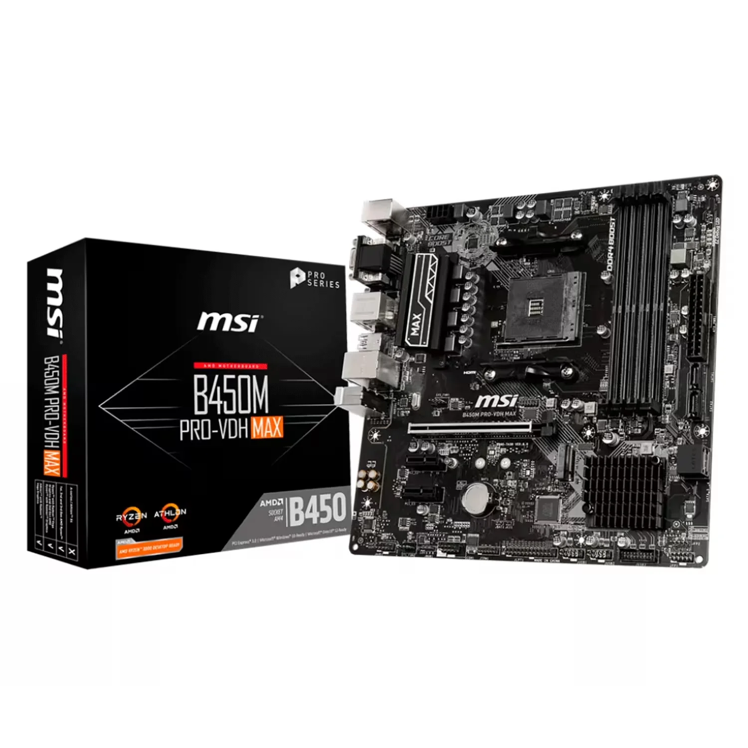 Placa Mãe MSI B450M PRO-VDH Max OC DDR4 Socket AM4 Chipset B450 Micro ATX