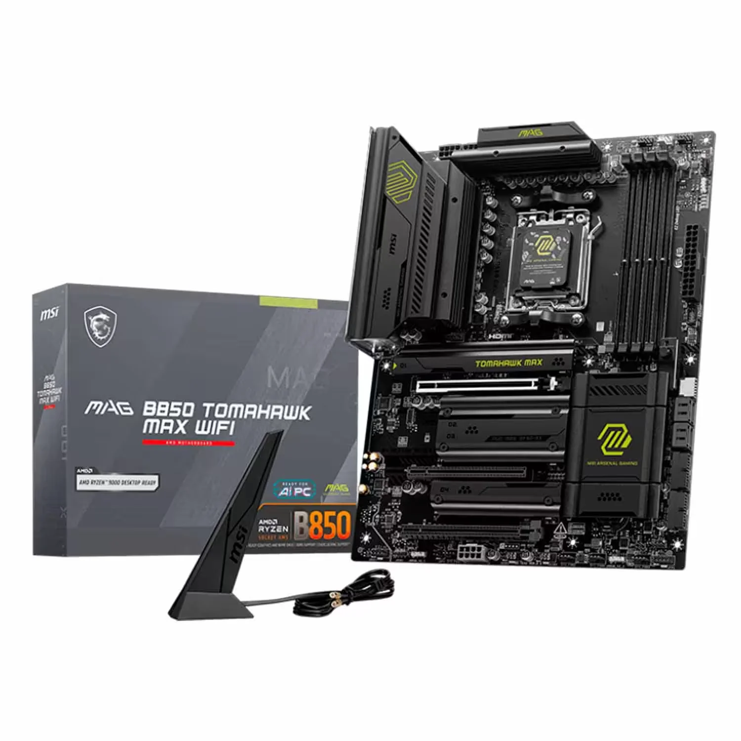 Placa Mãe MSI Mag B850 Tomahawk Max WiFi 4XDDR5 Socket AM5 Chipset AMD B850 ATX