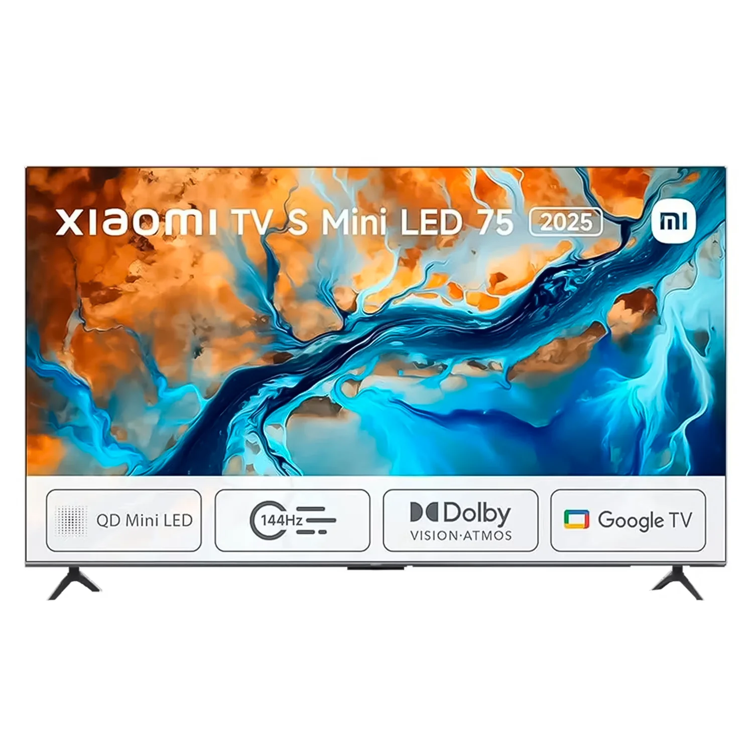 Smart TV Xiaomi TV S Mini LED 2025 75" 4K 144Hz Ultra HD Google TV - Preto