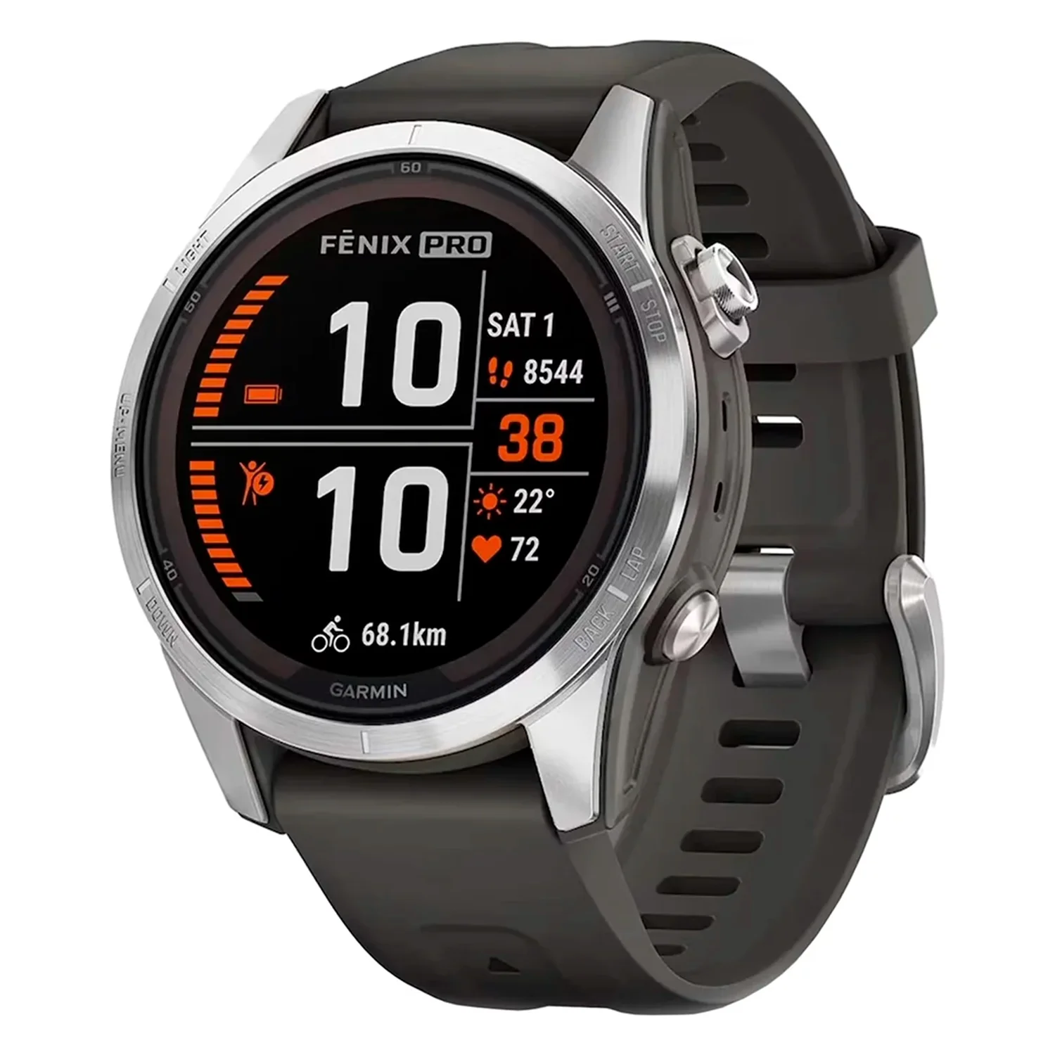 Smartwatch Garmin Fenix 7S Pro Solar - Grafite 010-02776-01