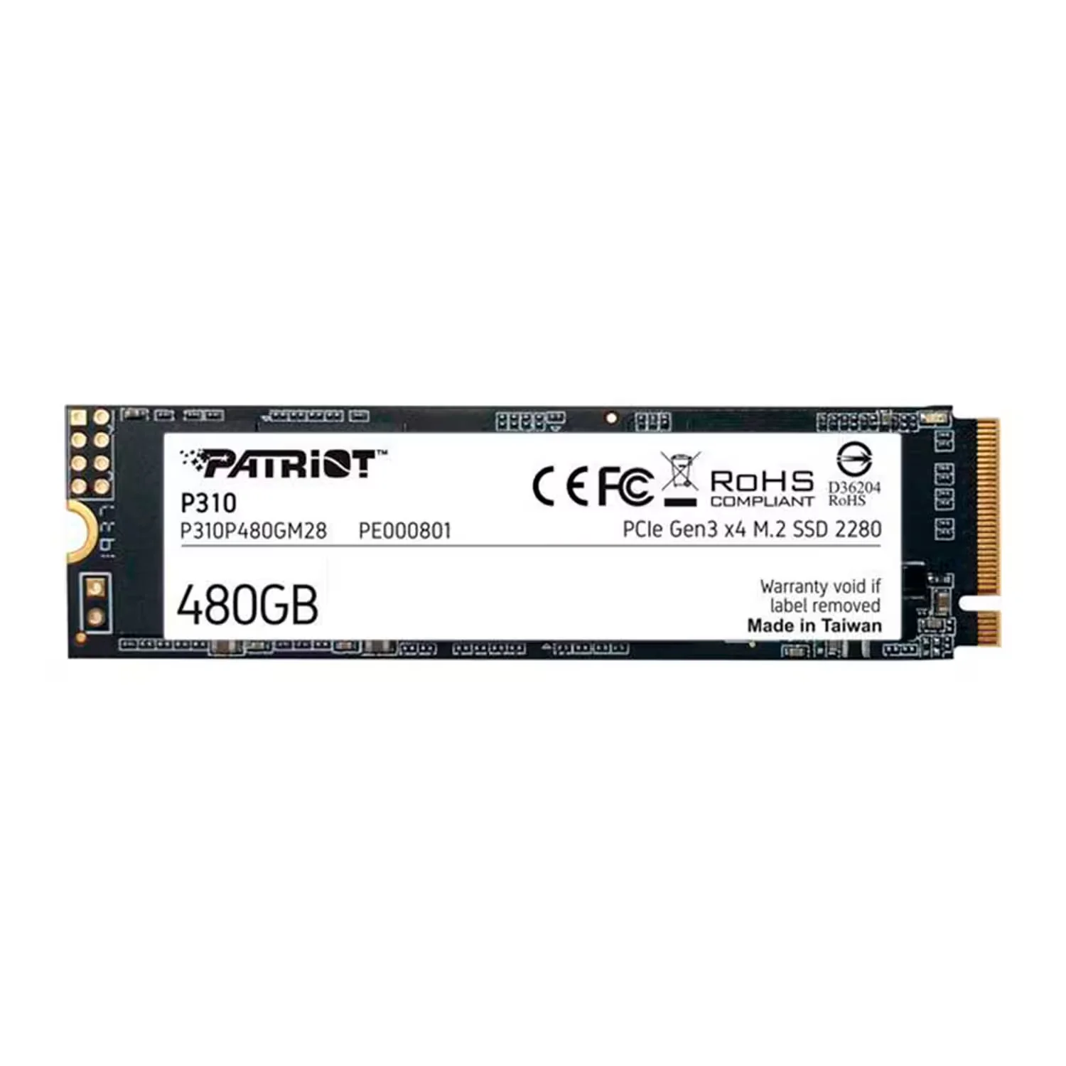 SSD M.2 Patriot P310 480GB NVMe PCIe Gen 3 - P310P480GM28