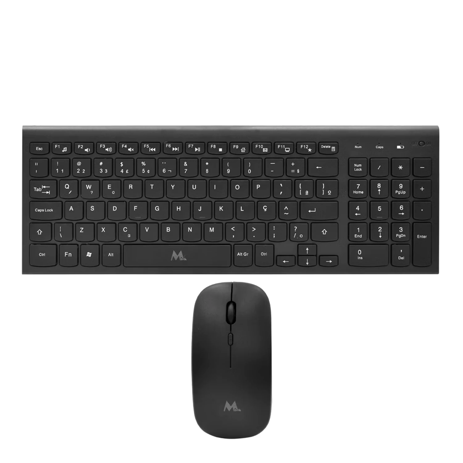Teclado e Mouse Mtek KM-5515B-PT Sem Fio Português - Preto