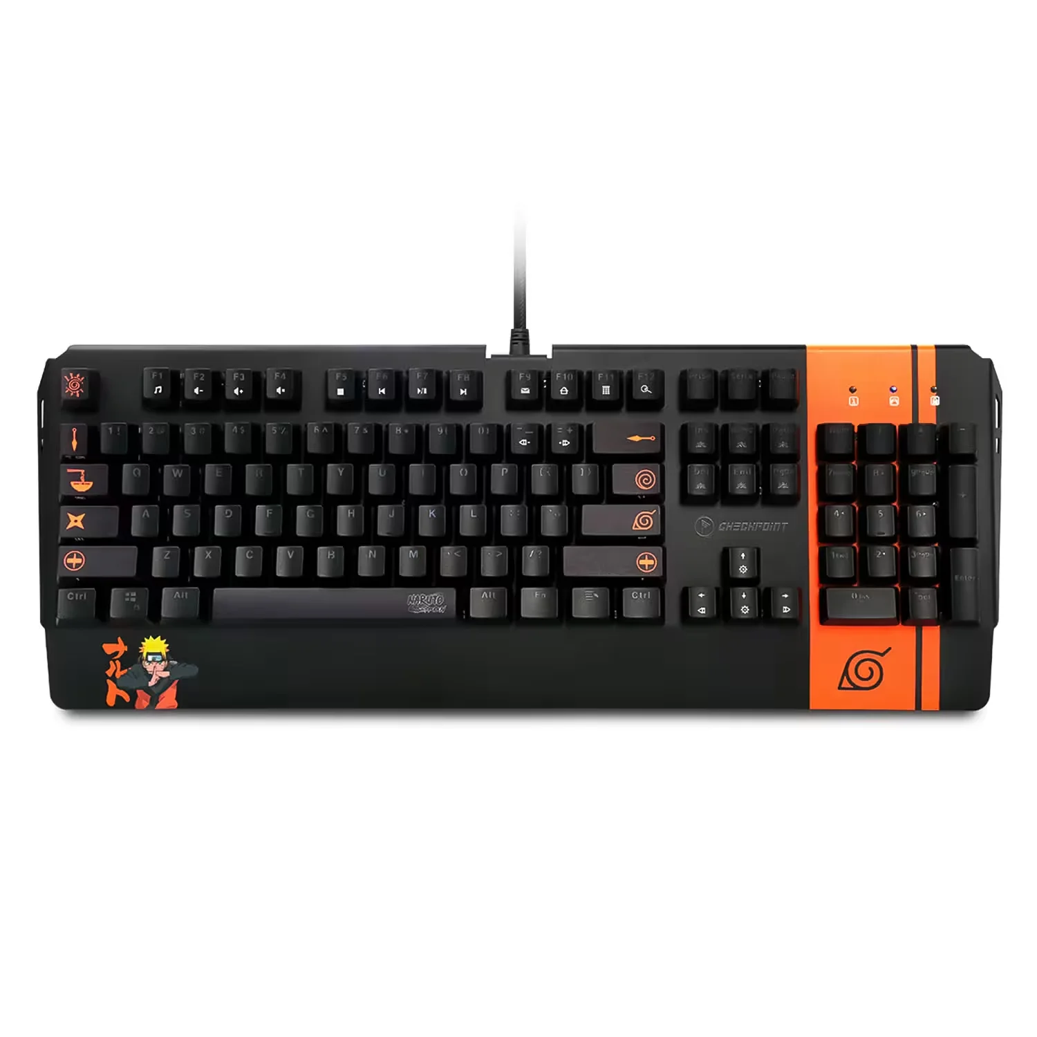 Teclado Gamer Checkpoint KX-500 Naruto Leaf Ninja NA-KB-1001 RGB - Preto