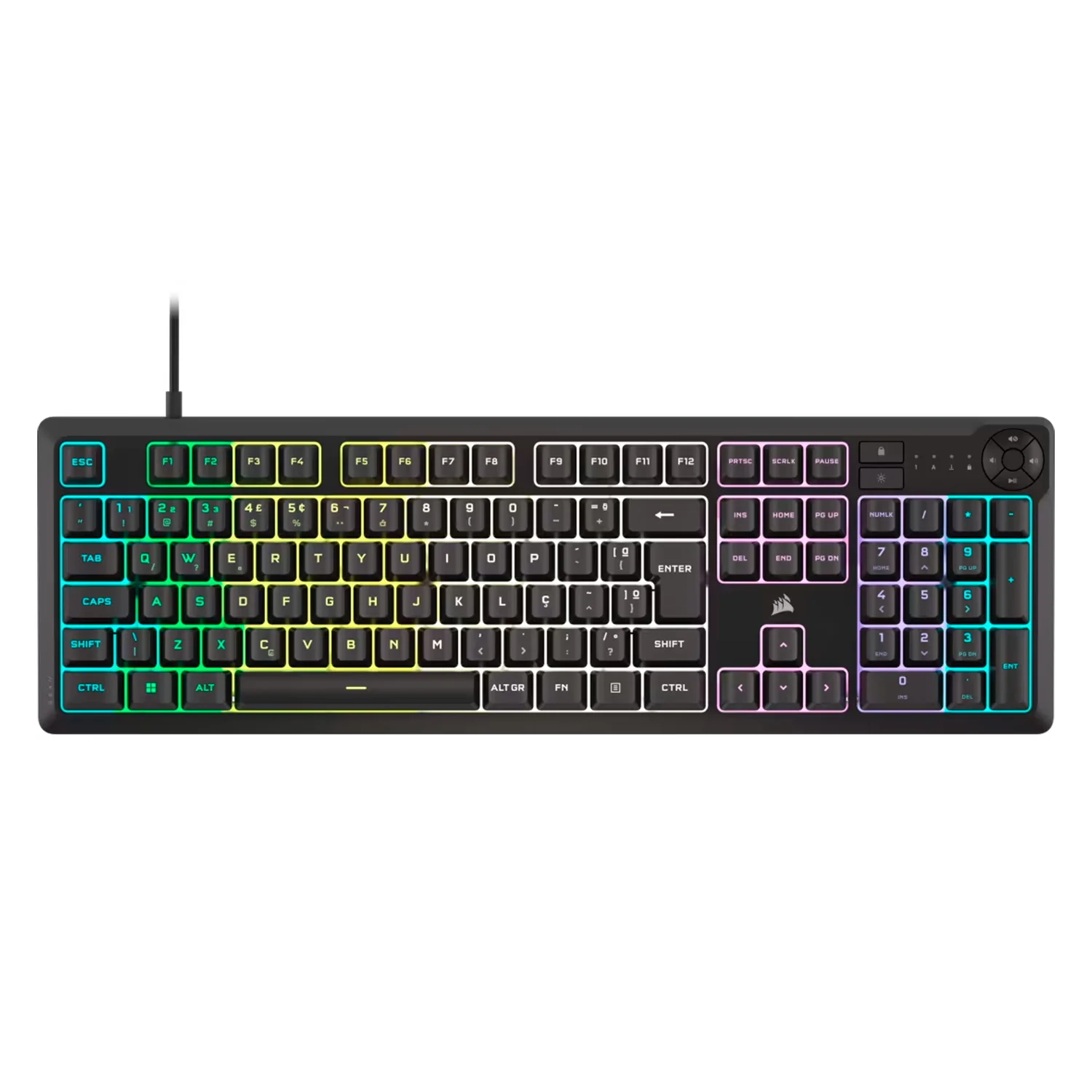 Teclado Gamer Corsair CORE K55 CH-9226C65-BR RGB USB Português - Preto