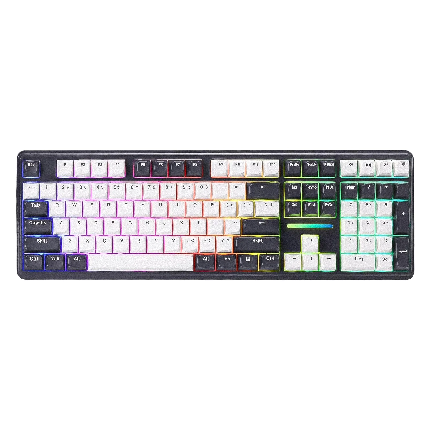 Teclado Gamer Redragon Antonium Pro K745WB RGB Sem Fio - Branco e Preto