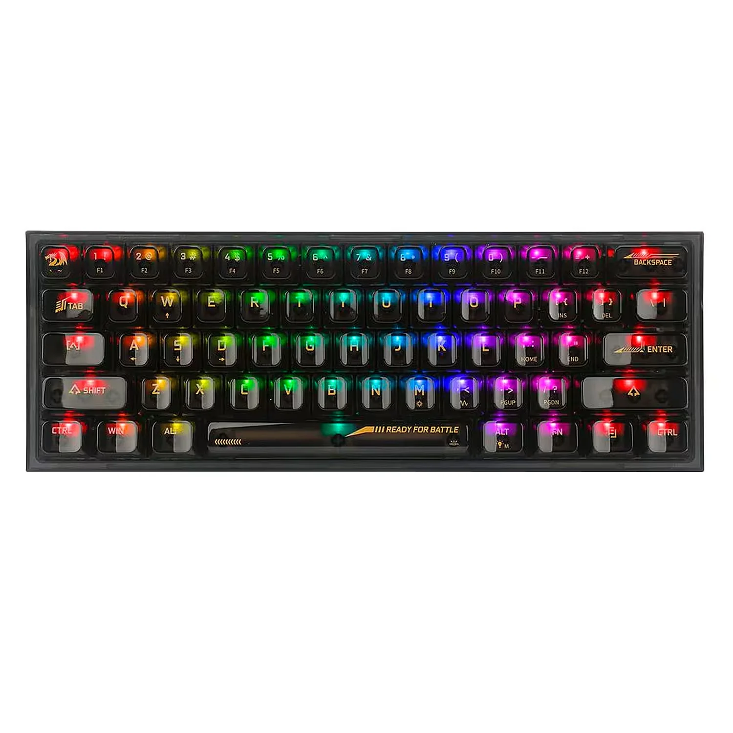 Teclado Gamer Redragon Fizz K617-RGB-B Switch Azul Layout 60% Hotswap - Preto