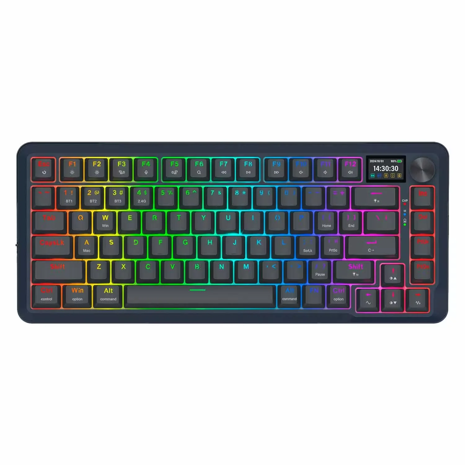 Teclado Gamer Redragon Flekact Pro K708-RGB-PRO RGB Sem Fio - Preto