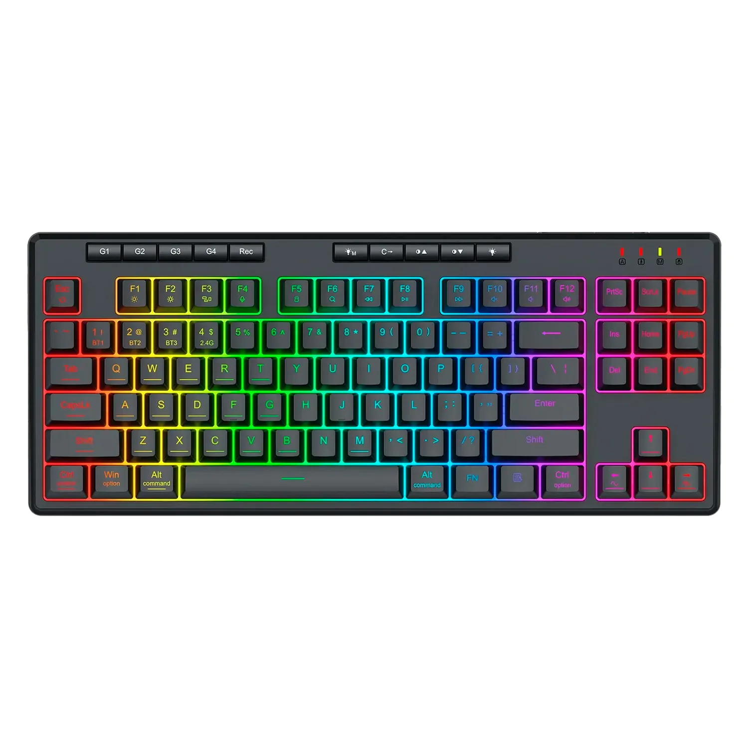 Teclado Gamer Redragon K516RGB Shiva 87 USB Inglês - Preto