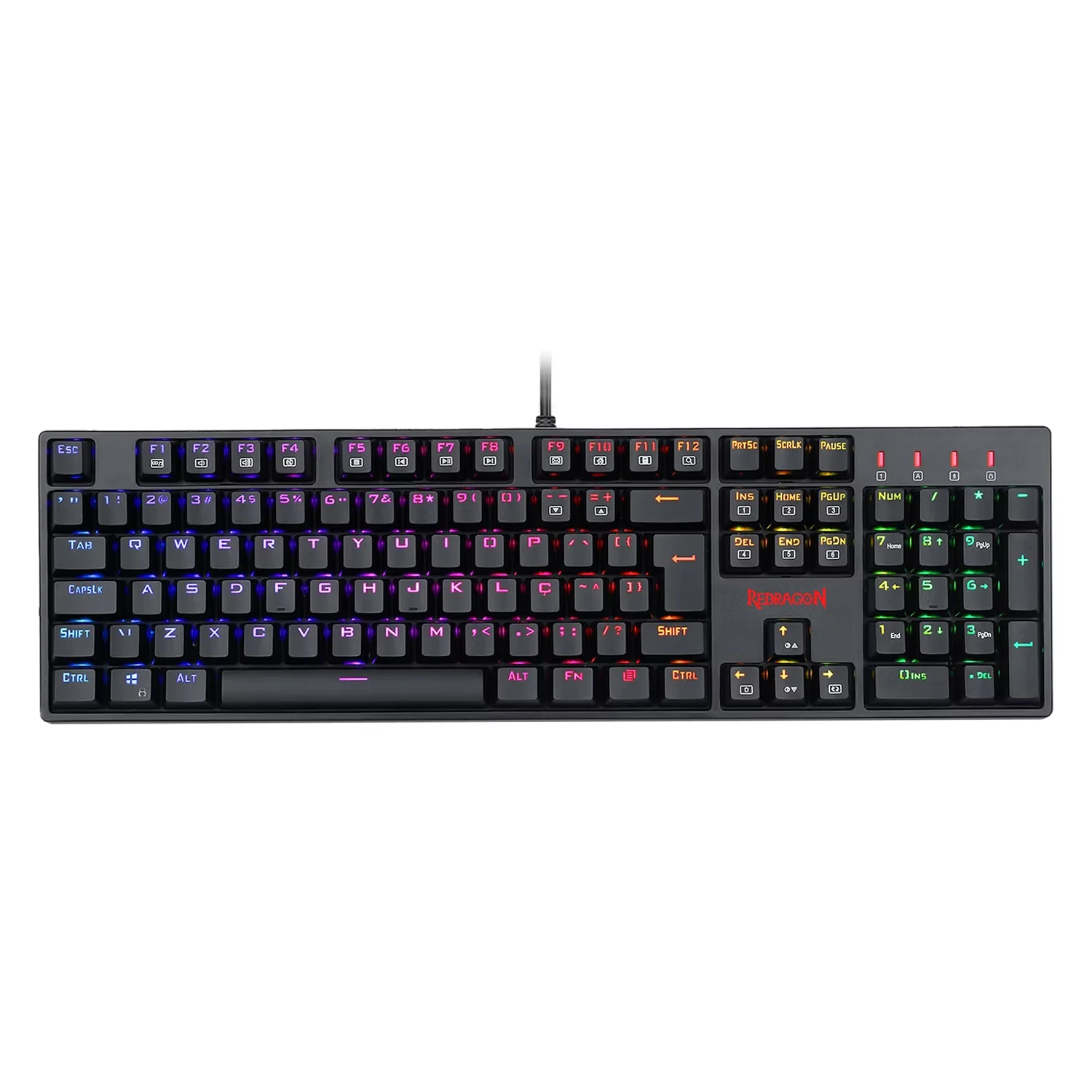 Teclado Gamer Redragon K582RGB Surara Com Fio Inglês - Preto