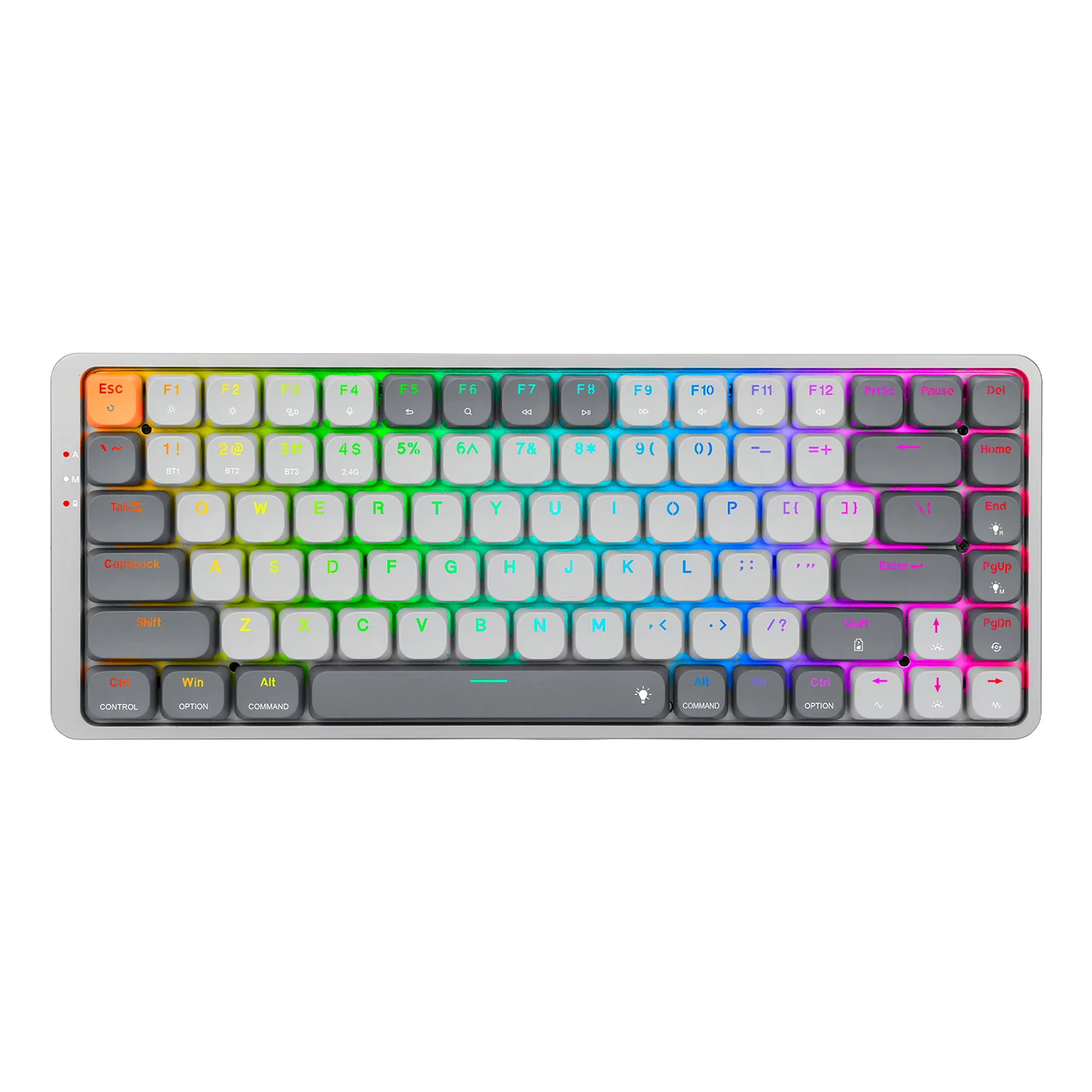 Teclado Gamer Redragon K652GG RGB Pro Azure Sem Fio Inglês - Cinza