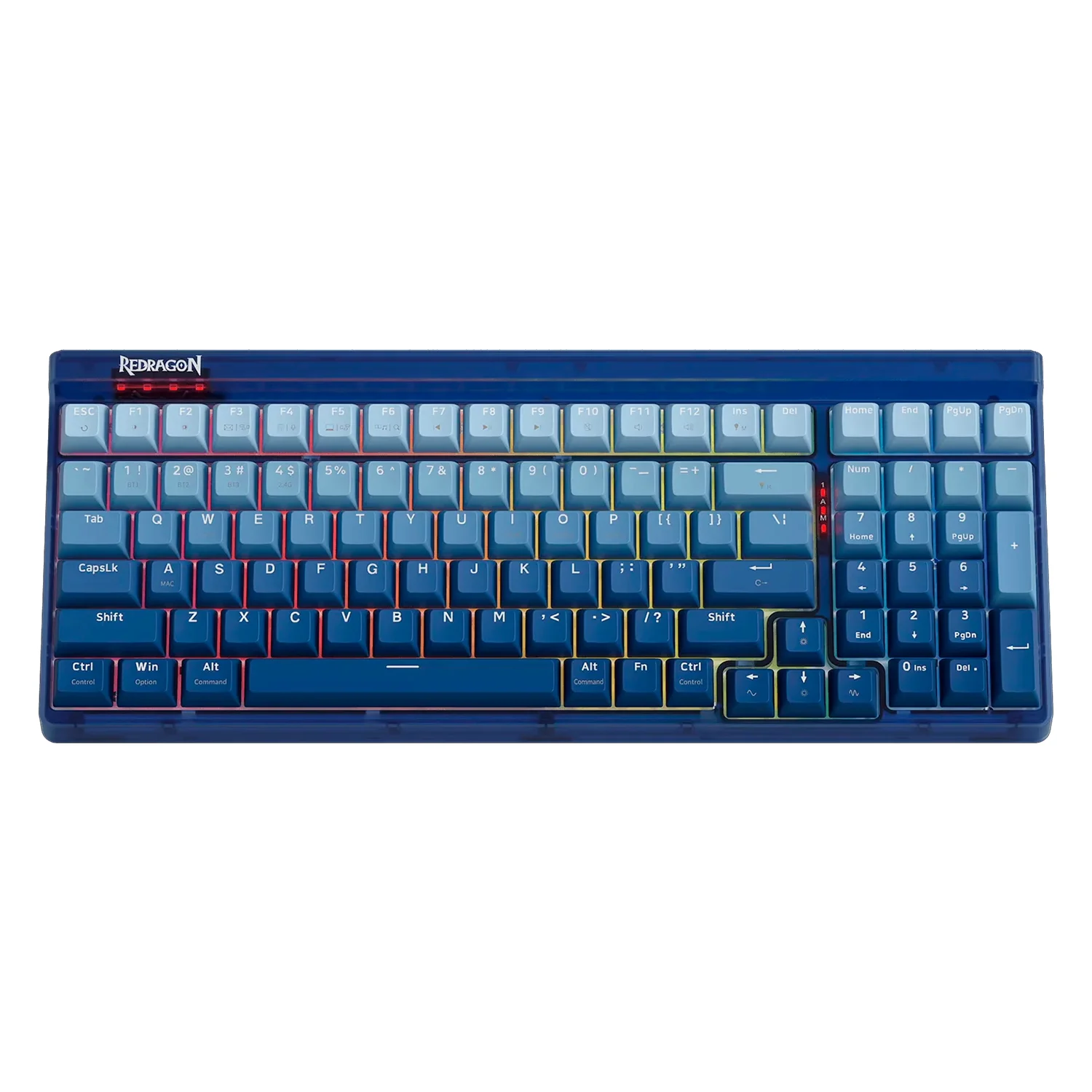 Teclado Gamer Redragon K656WGB RGB Pro Garen Sem Fio Inglês - Azul