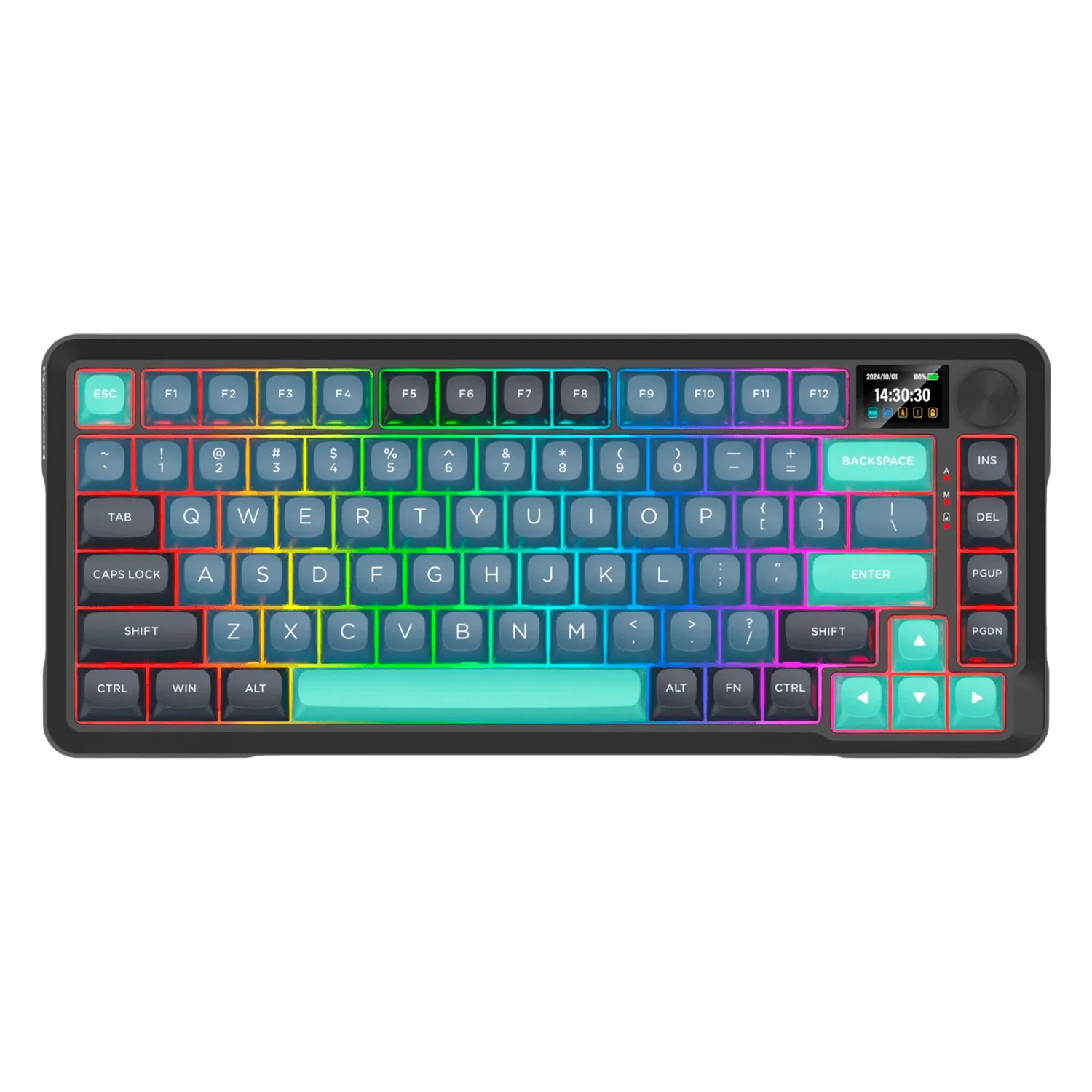 Teclado Gamer Redragon K724GBG RGB Pro Behemoth Pro Sem Fio Inglês - Preto