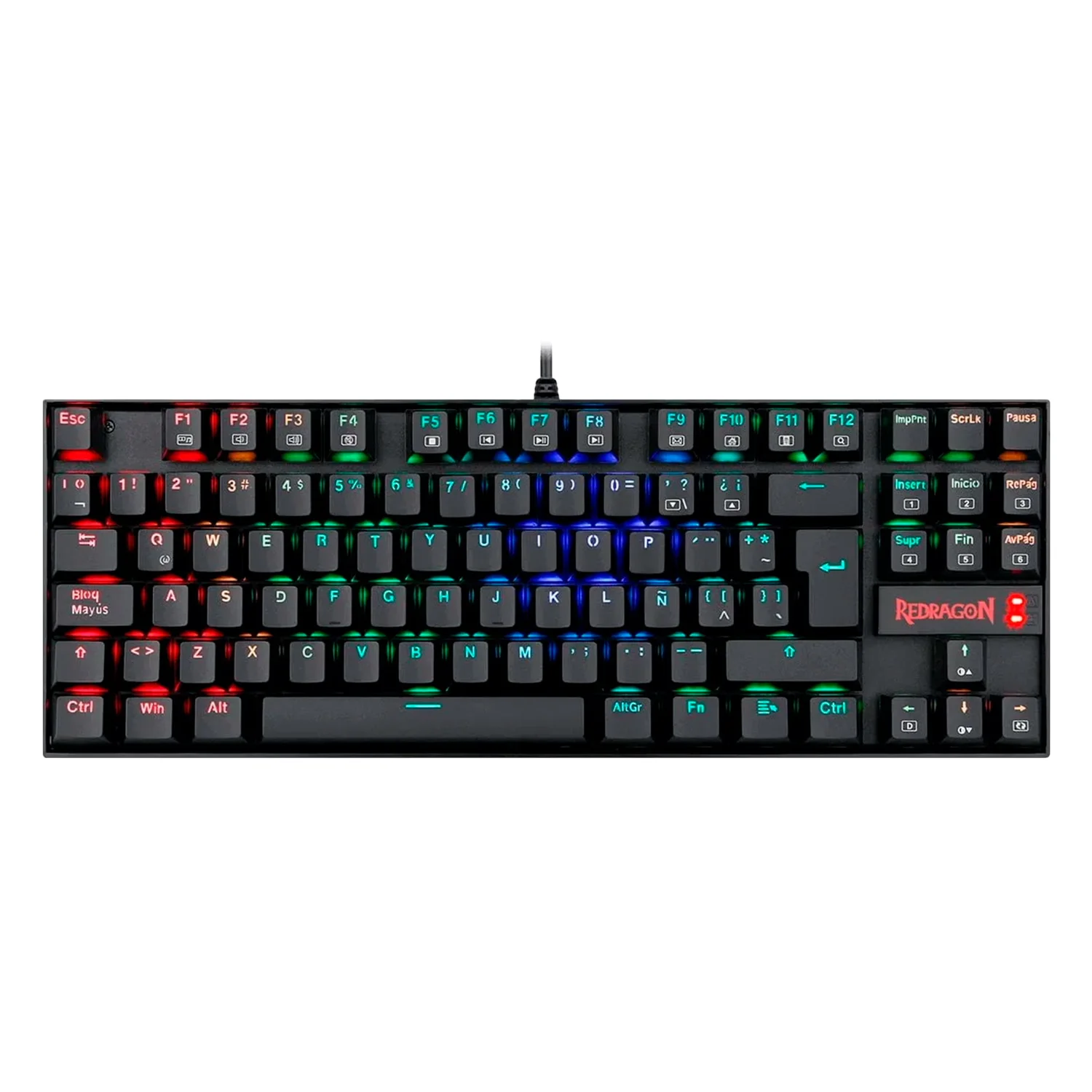 Teclado Gamer Redragon Kumara K552RGB-1 RGB Switch Red USB - Preto
