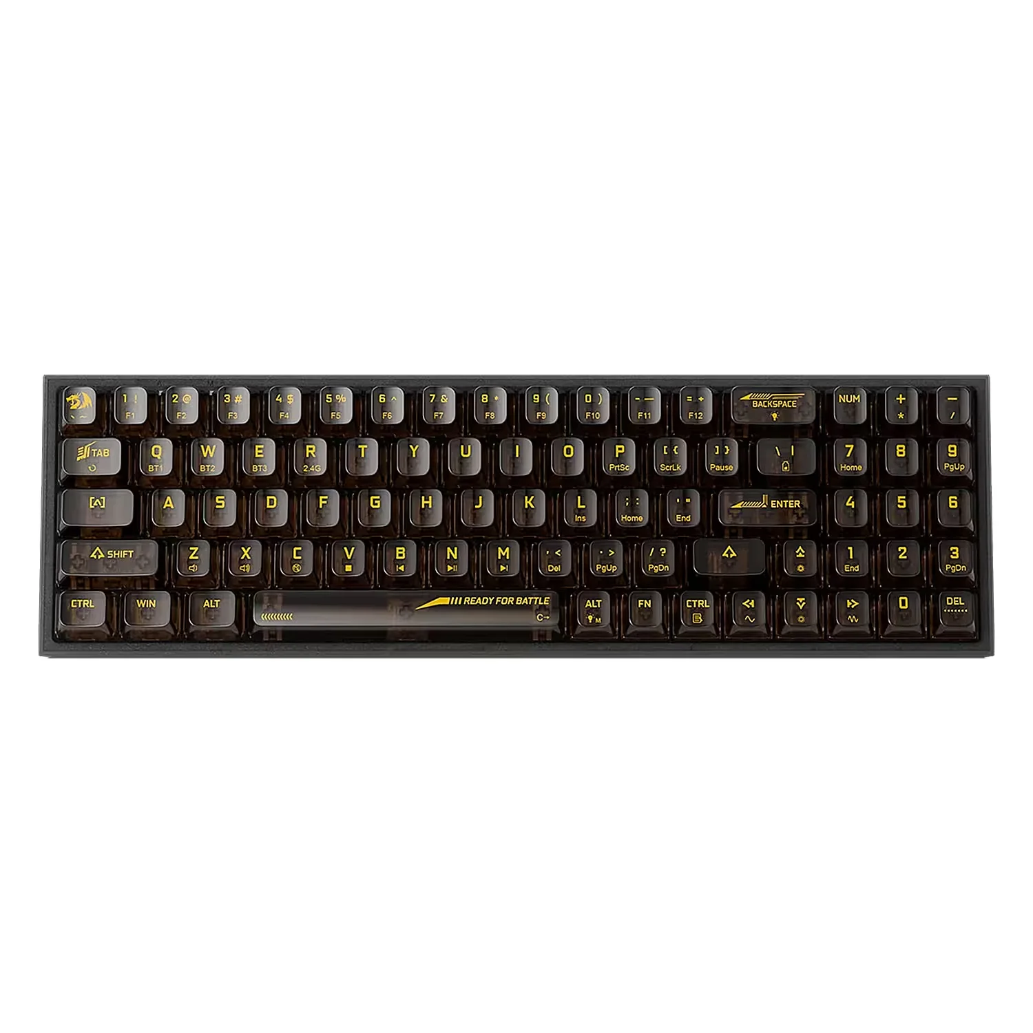 Teclado Gamer Redragon Pollux Pro K628CTB-RGB-PRO Switch Red Layout 75% Sem Fio - Preto Transparente