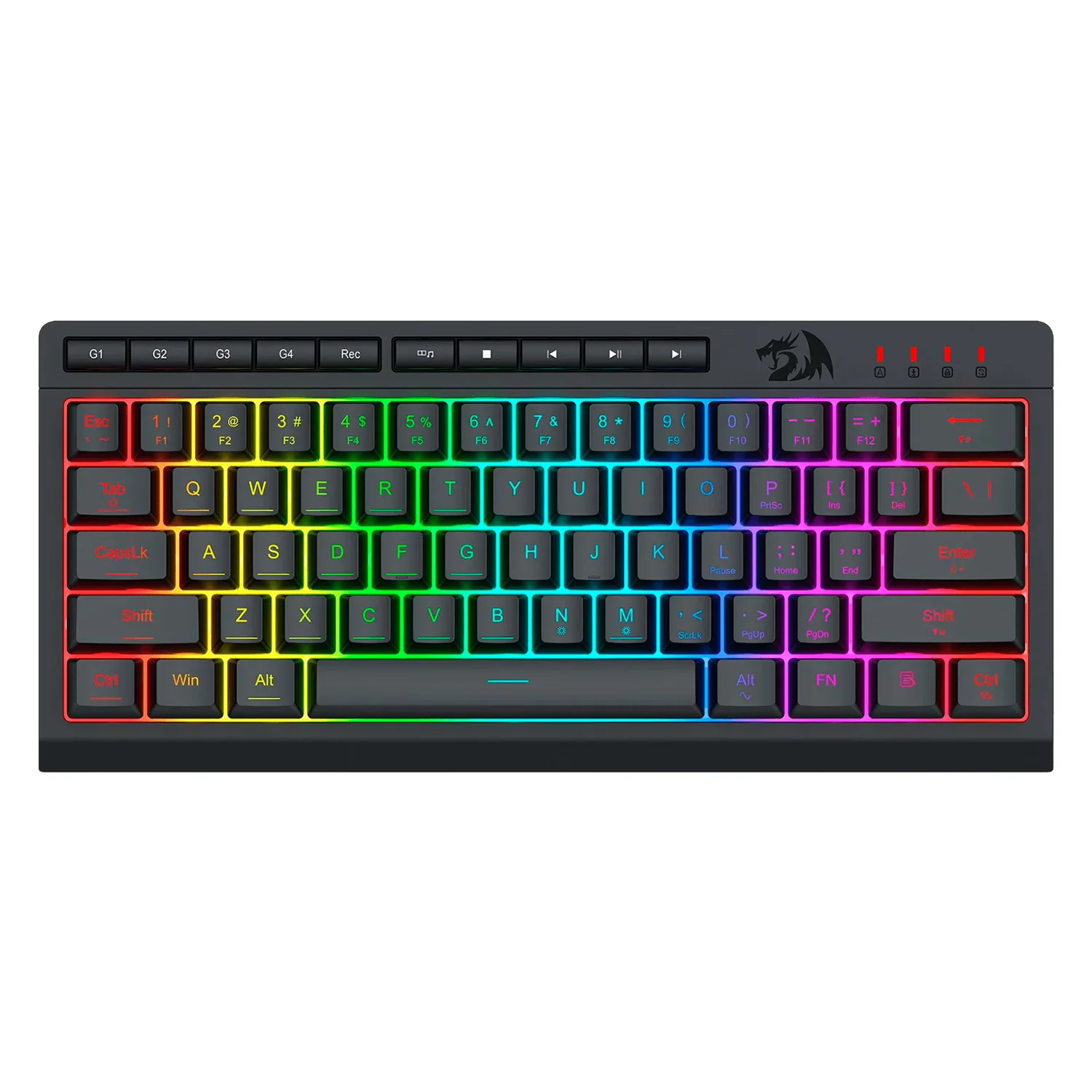 Teclado Gamer Redragon Shiva 61 K522RGB USB Inglês - Preto