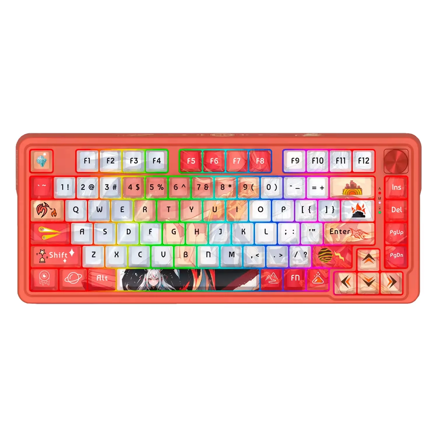 Teclado Gamer Redragon Ucal Pro K673AK RGB Layout 75% Sem Fio - Vermelho