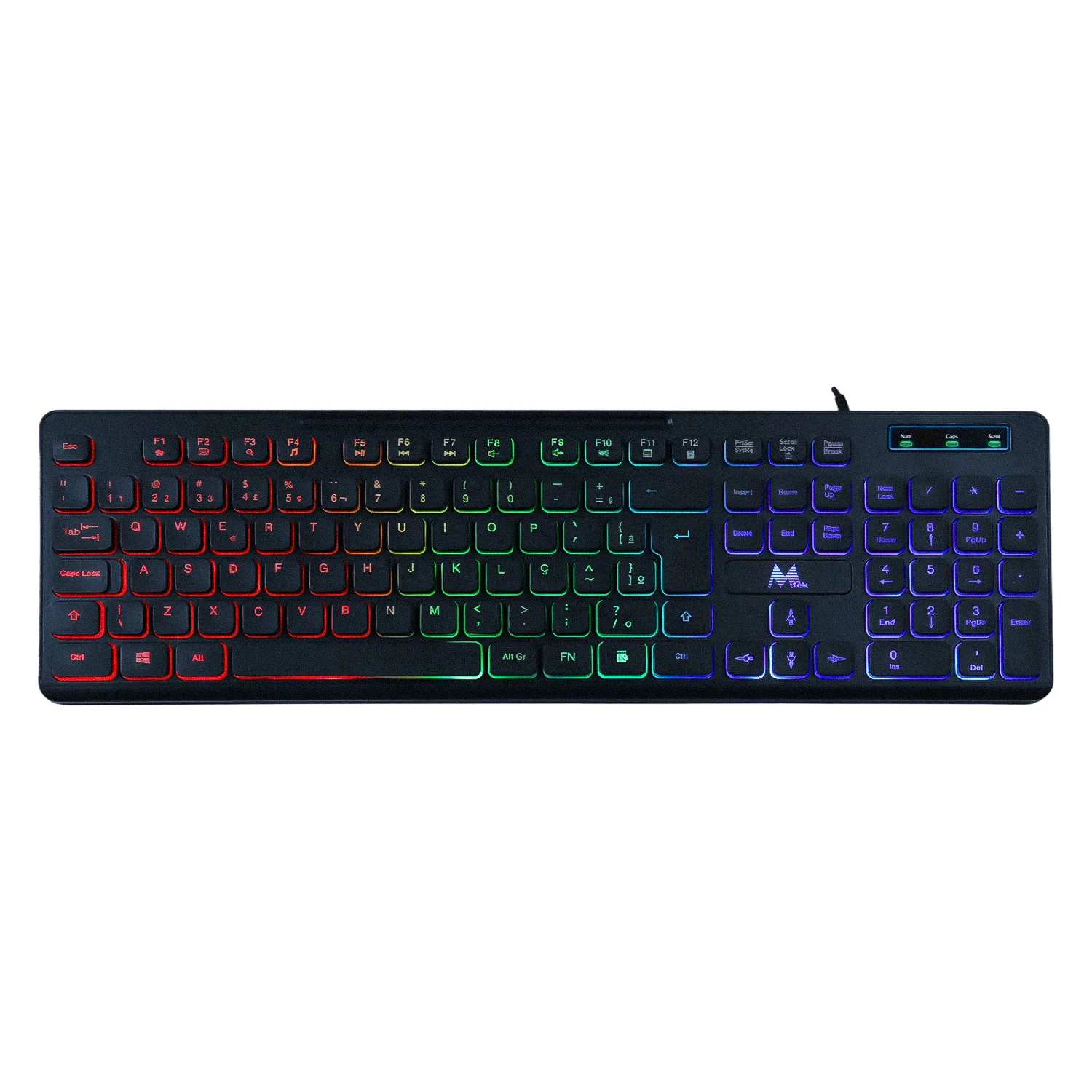 Teclado Mtek KB-7269LR USB Português RGB - Preto